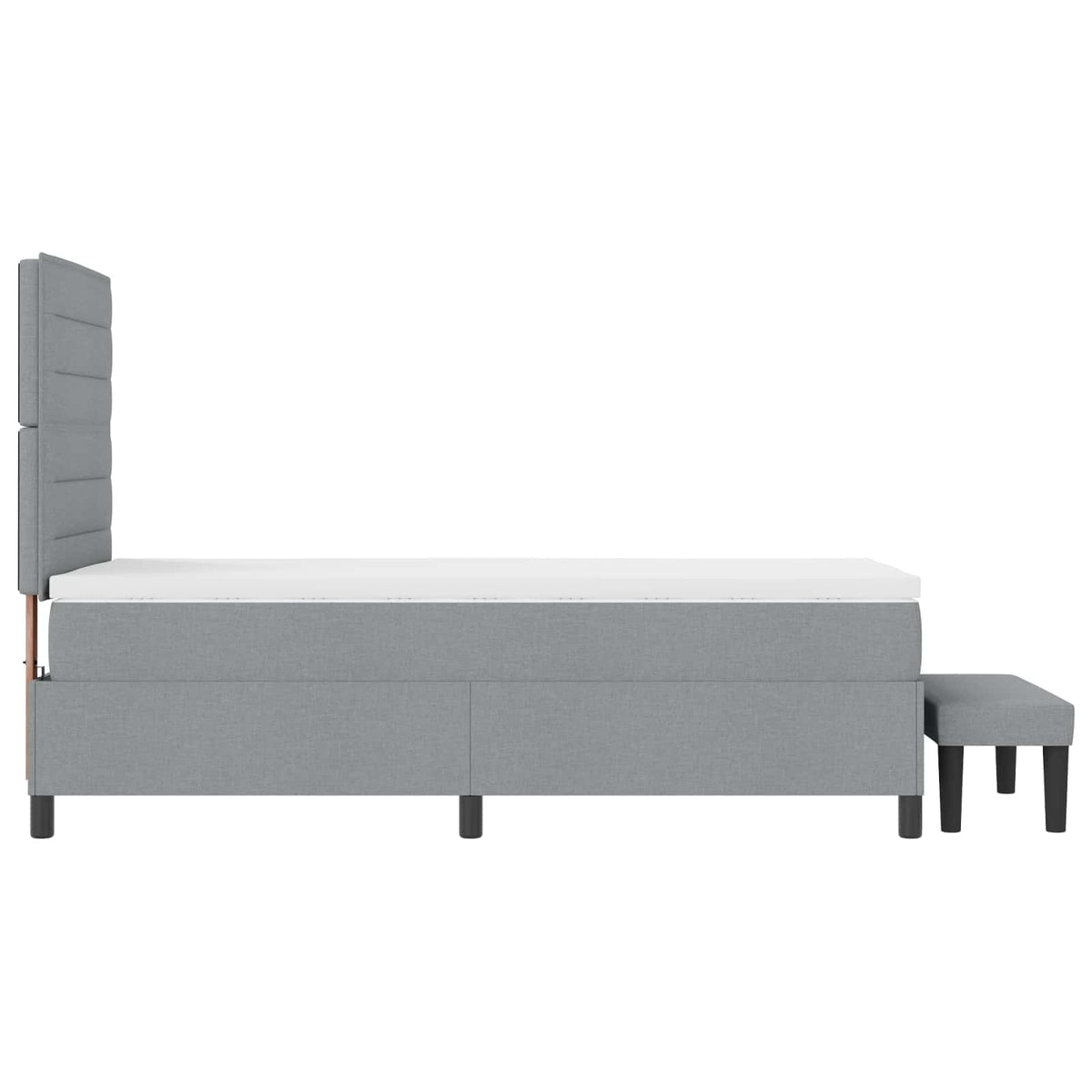 vidaXL Łóżko sprężynowe Z zagłówkiem Jasnoszary 90 x 190 cm tkanina