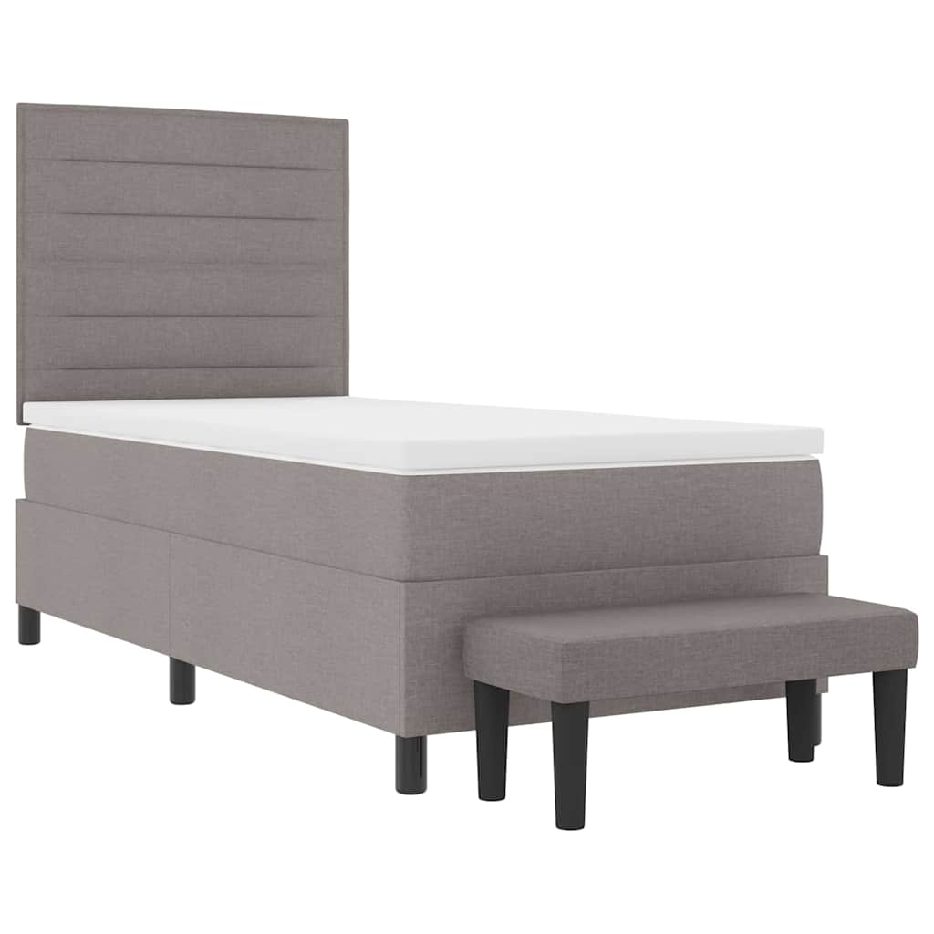 vidaXL Łóżko sprężynowe Z zagłówkiem Ciemnoszary 90 x 200 cm tkanina