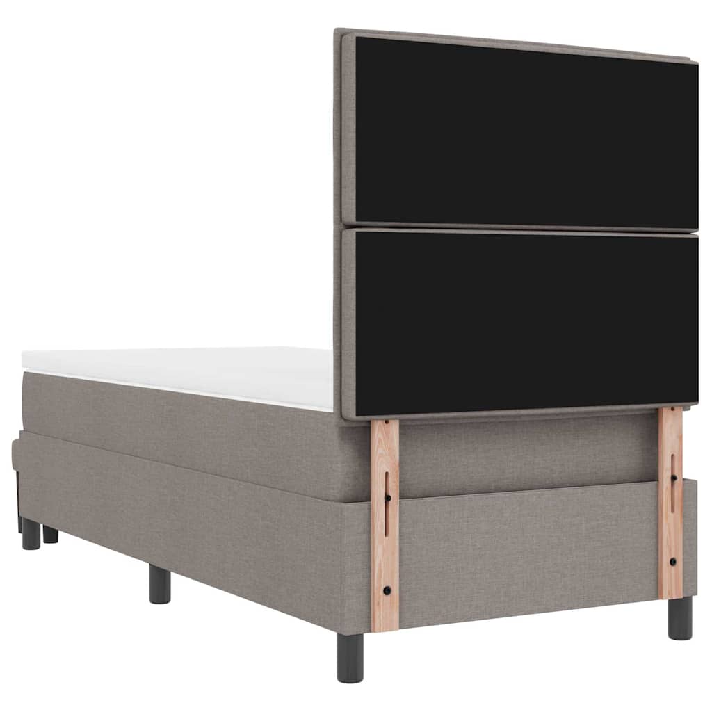 vidaXL Łóżko sprężynowe Z zagłówkiem Ciemnoszary 90 x 200 cm tkanina