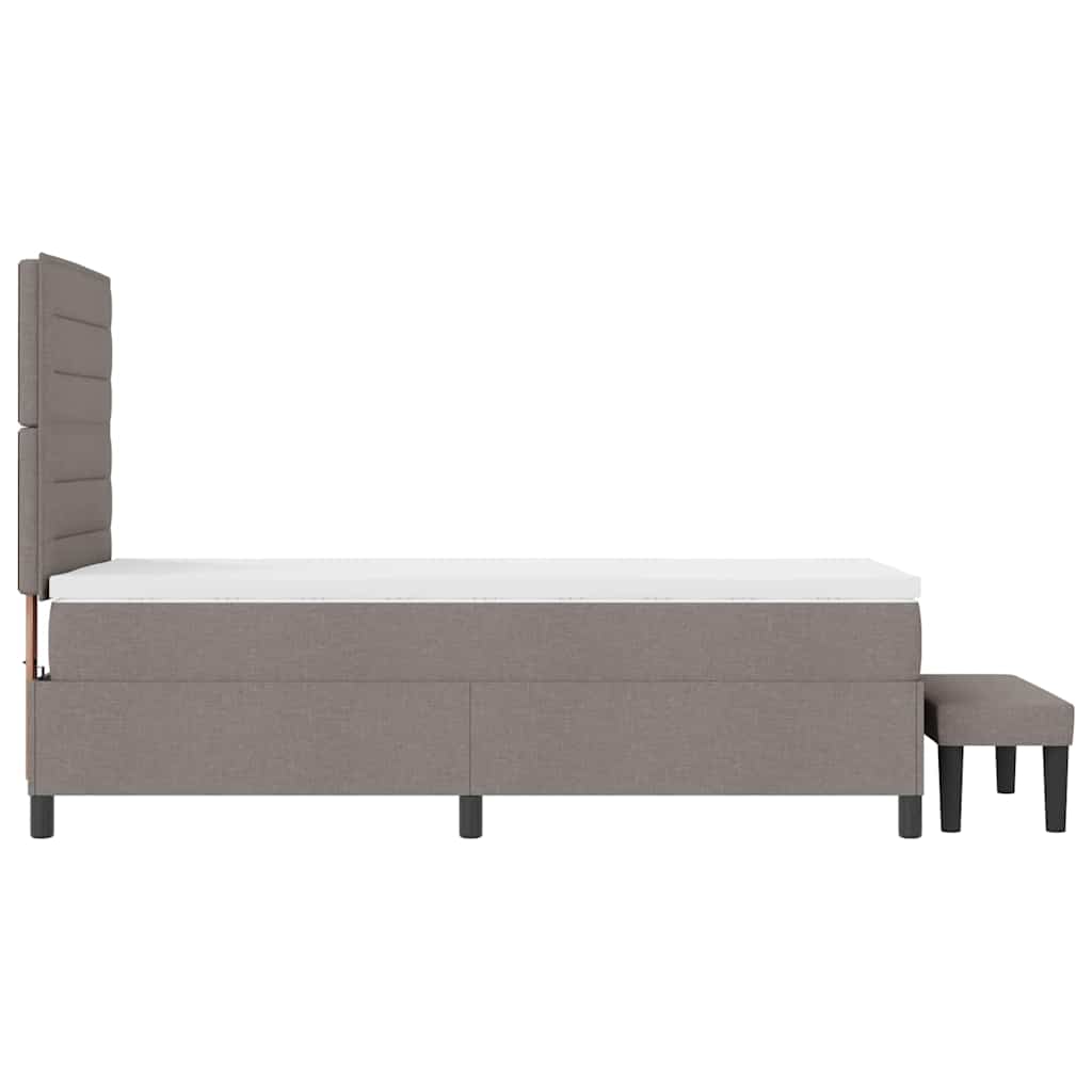 vidaXL Łóżko sprężynowe Z zagłówkiem Ciemnoszary 90 x 200 cm tkanina