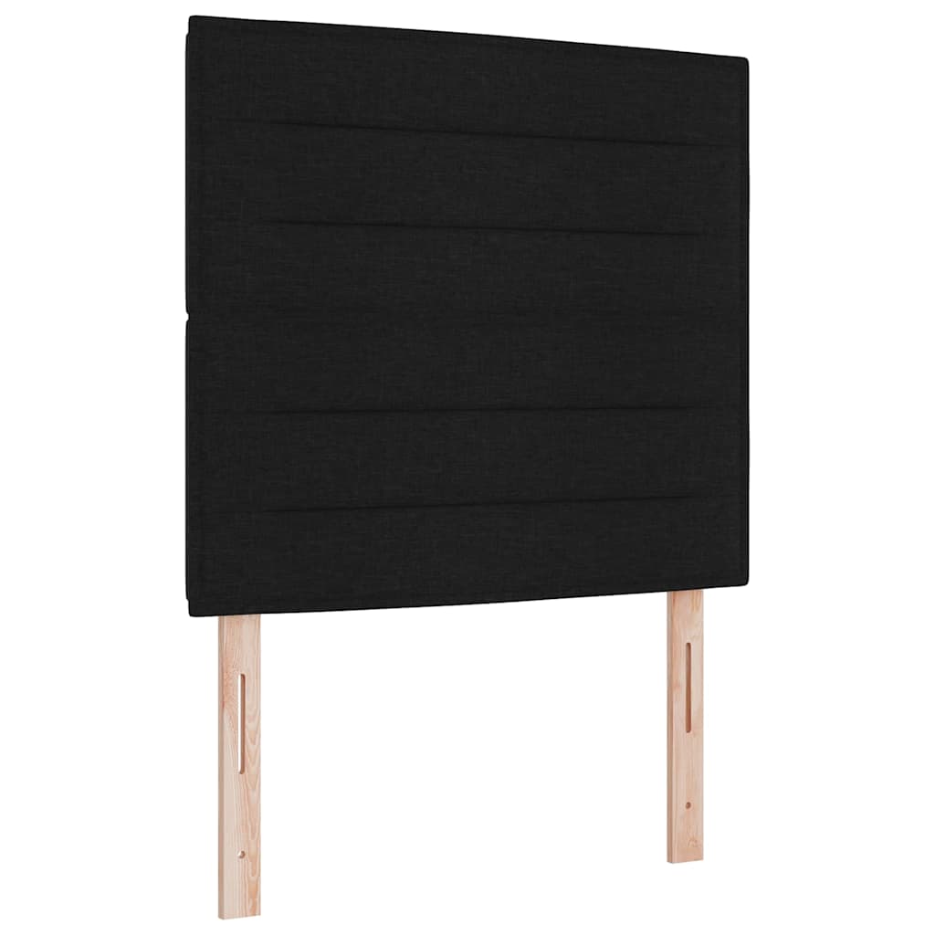 vidaXL Łóżko sprężynowe Z zagłówkiem Czarny 100 x 200 cm tkanina