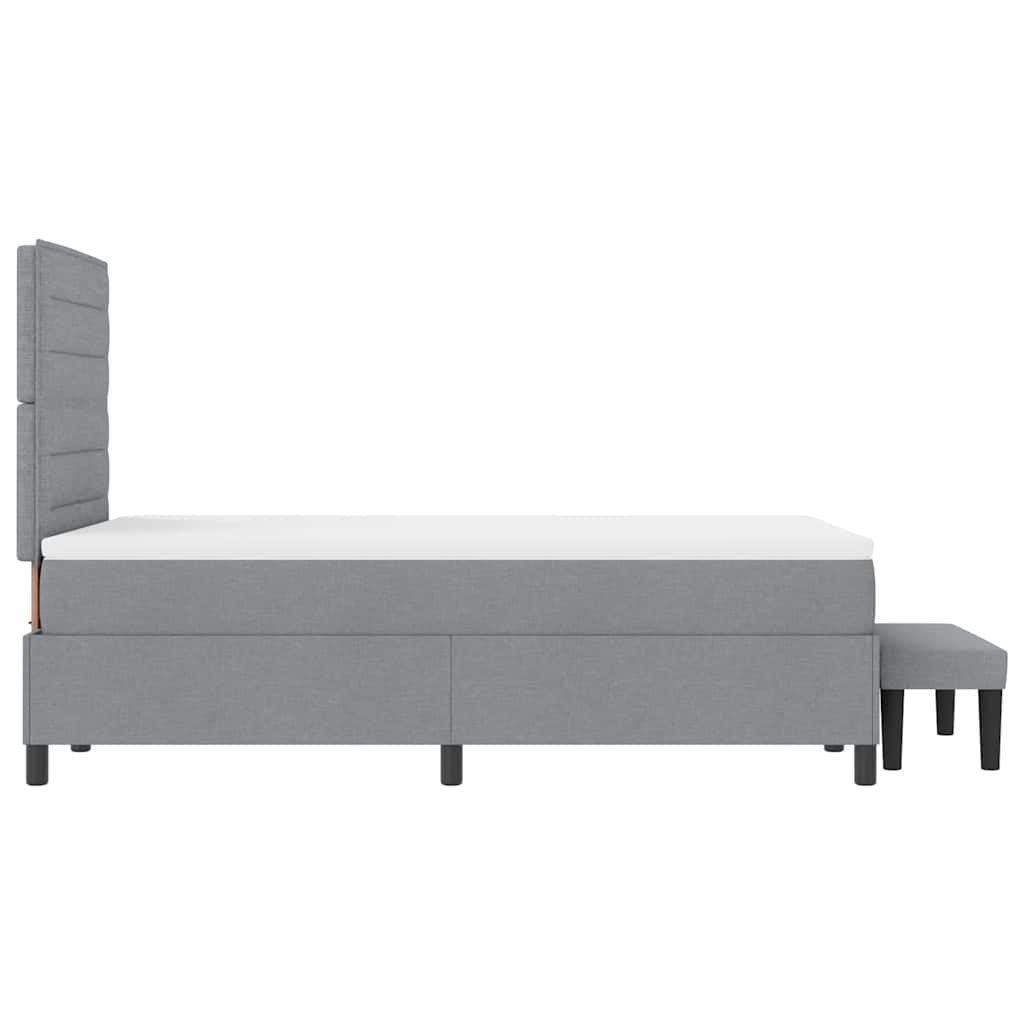vidaXL Łóżko sprężynowe Z zagłówkiem Jasnoszary 120 x 190 cm tkanina