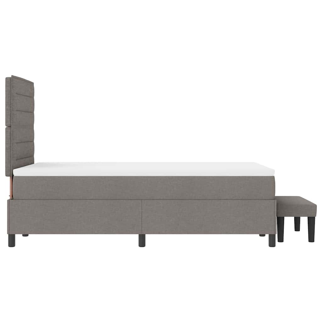 vidaXL Łóżko sprężynowe Z zagłówkiem Ciemnoszary 120 x 200 cm tkanina