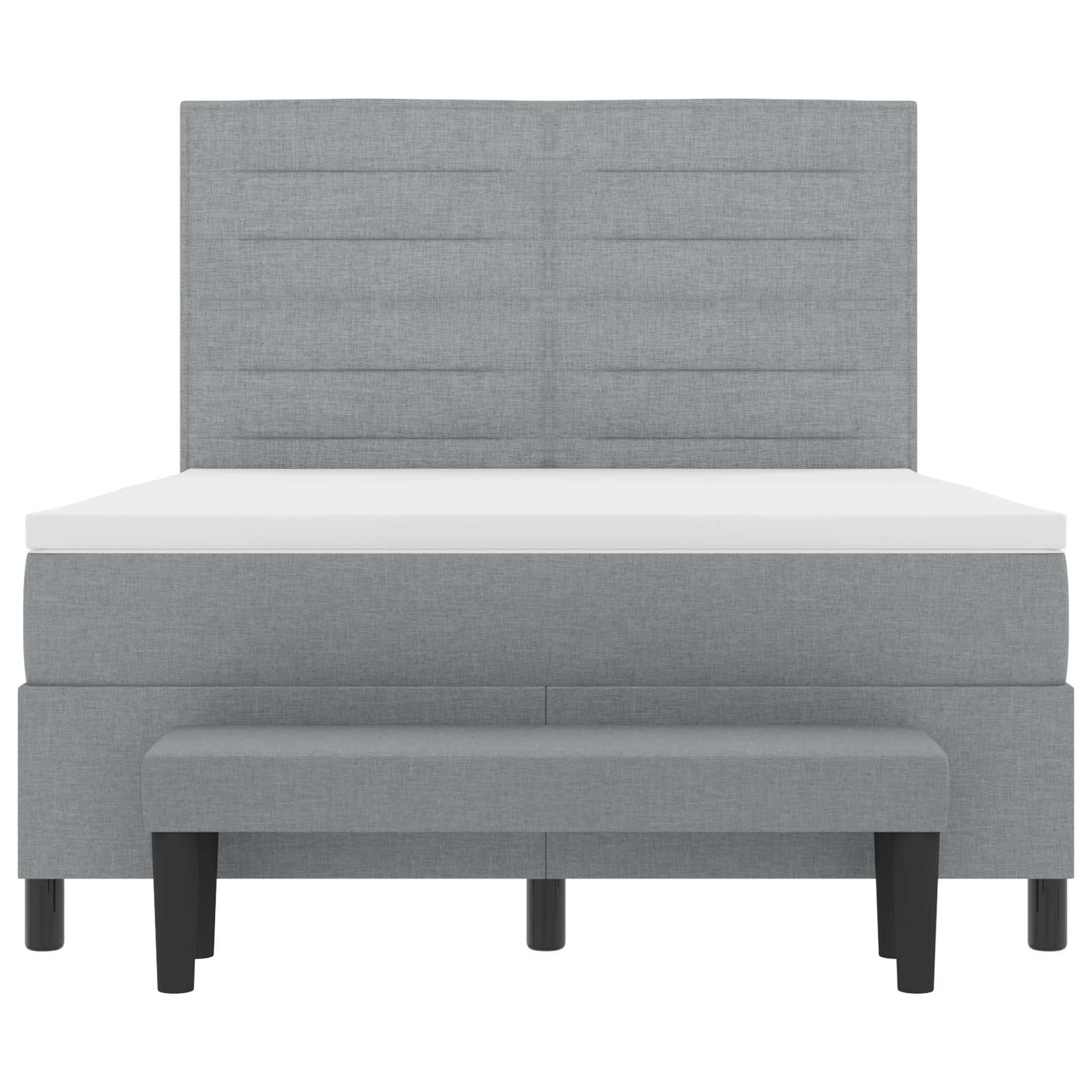 vidaXL Łóżko sprężynowe Z zagłówkiem Jasnoszary 140 x 190 cm tkanina