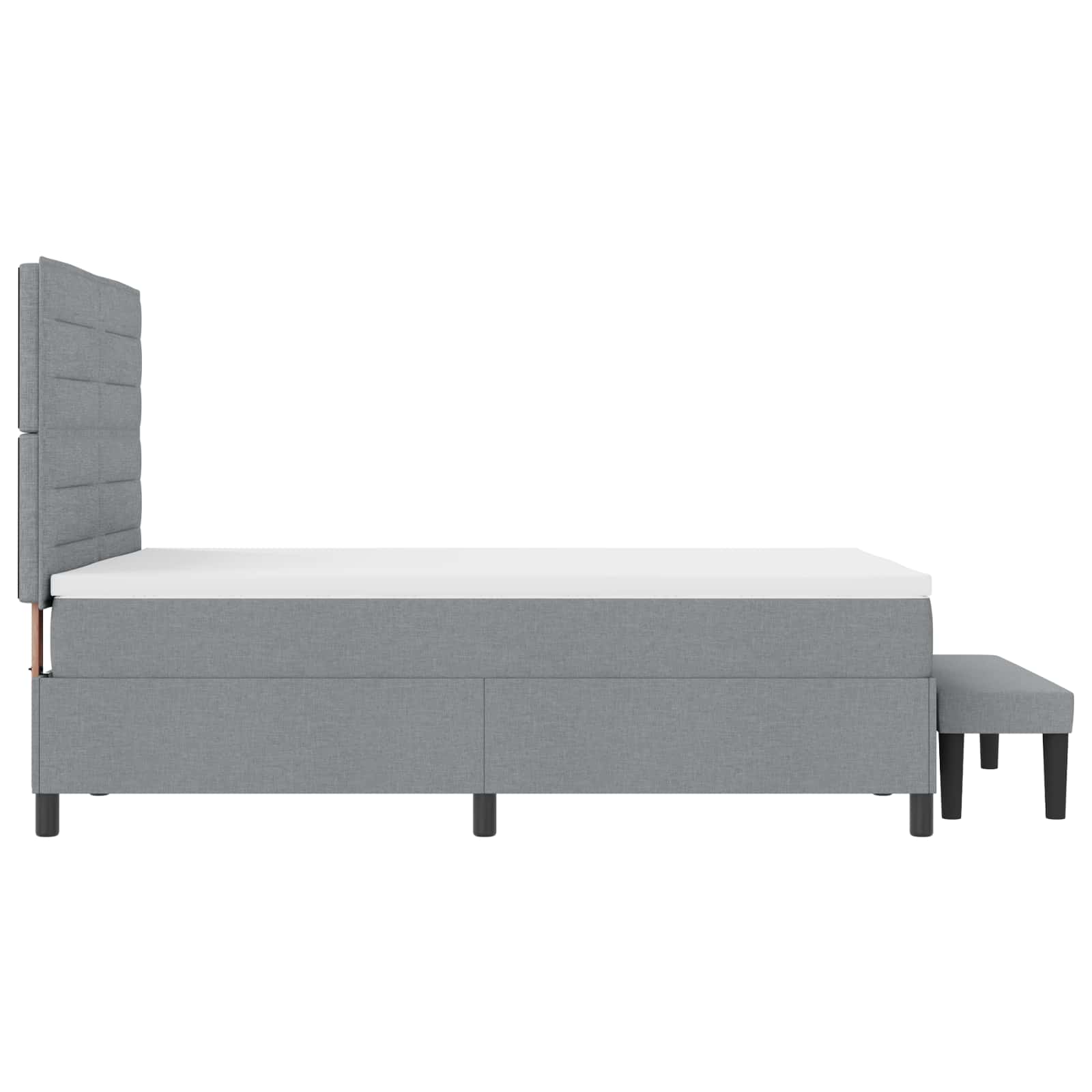 vidaXL Łóżko sprężynowe Z zagłówkiem Jasnoszary 140 x 190 cm tkanina