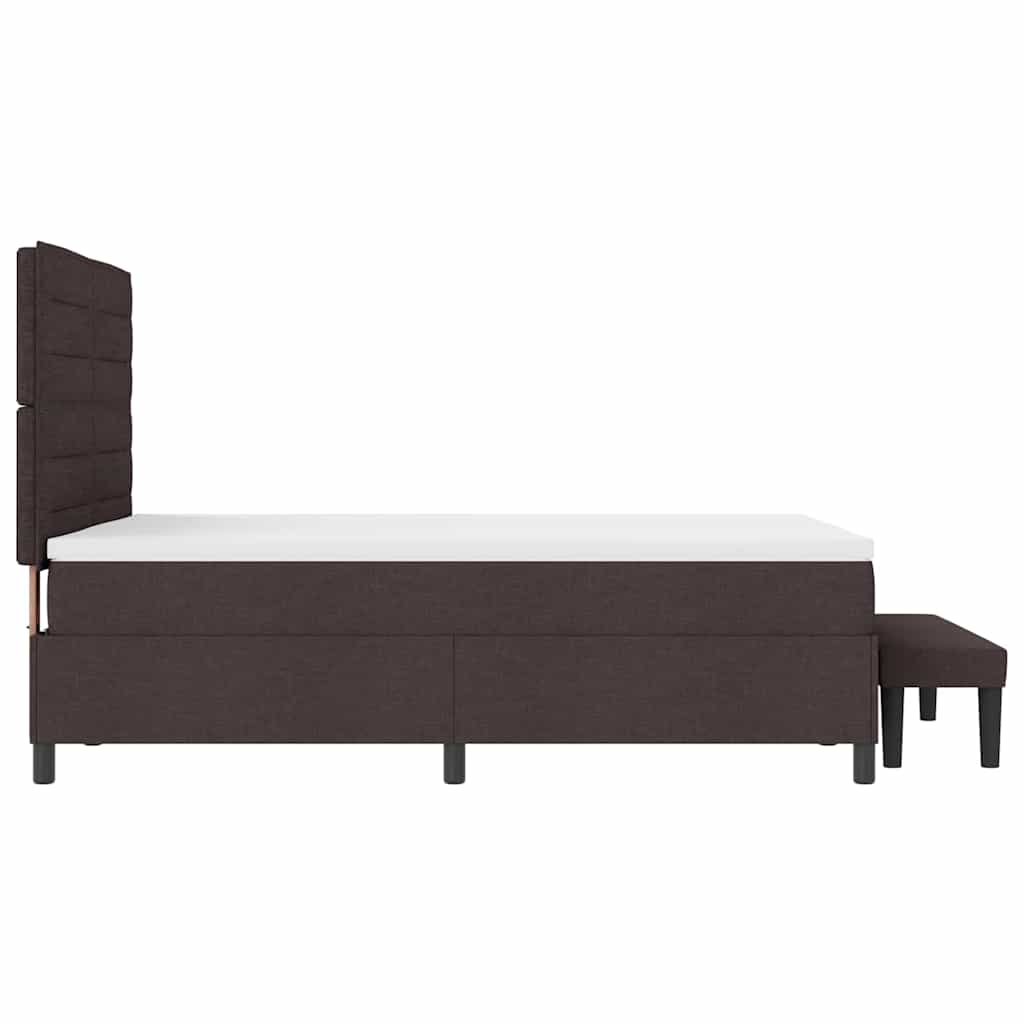 vidaXL Łóżko sprężynowe z poduszką Ciemny brąz 140 x 190 cm tkanina
