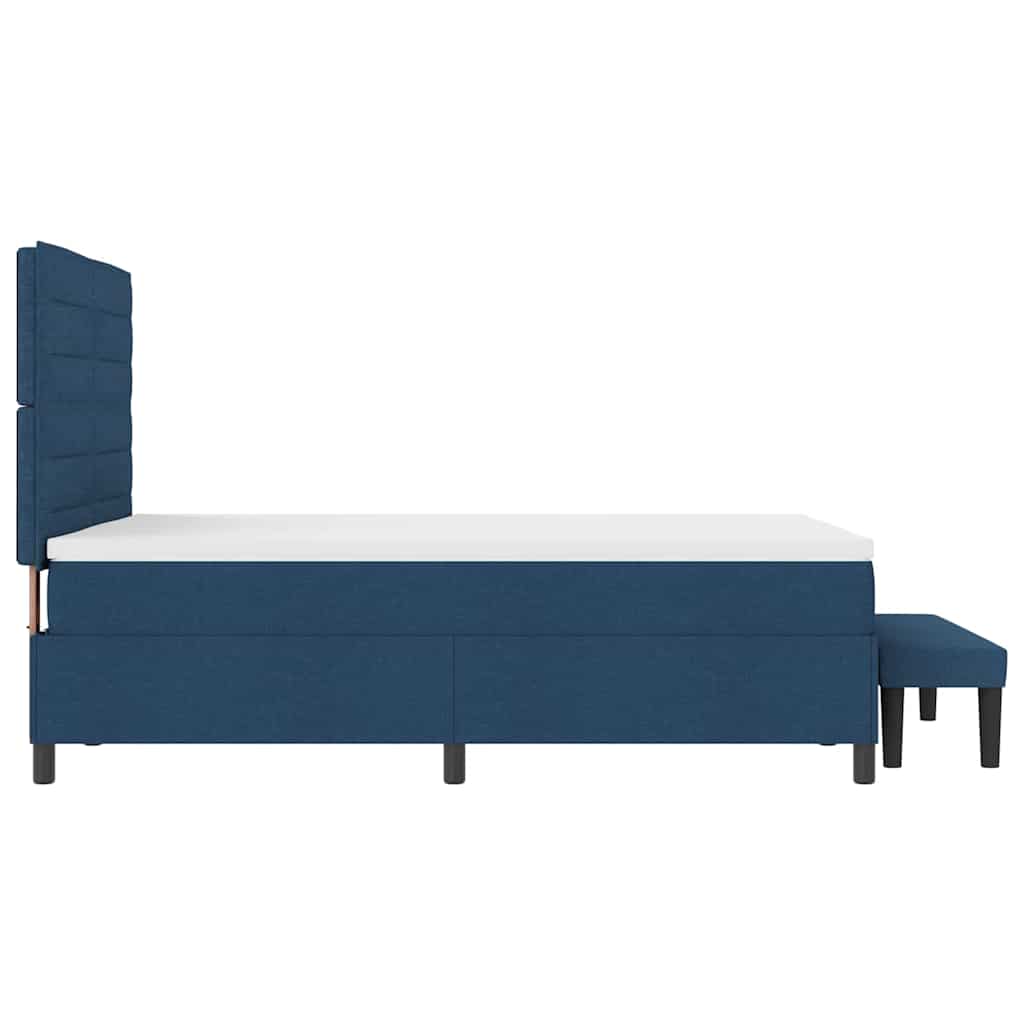 vidaXL Łóżko sprężynowe Z zagłówkiem Niebieski 140 x 190 cm tkanina