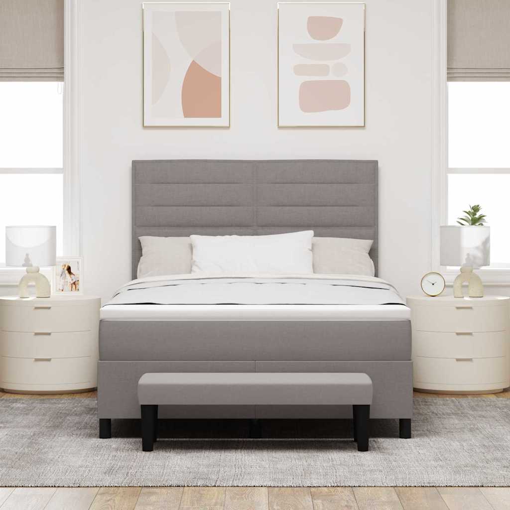vidaXL Łóżko sprężynowe Z zagłówkiem Ciemnoszary 160 x 200 cm tkanina
