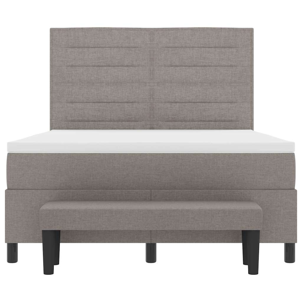vidaXL Łóżko sprężynowe Z zagłówkiem Ciemnoszary 160 x 200 cm tkanina