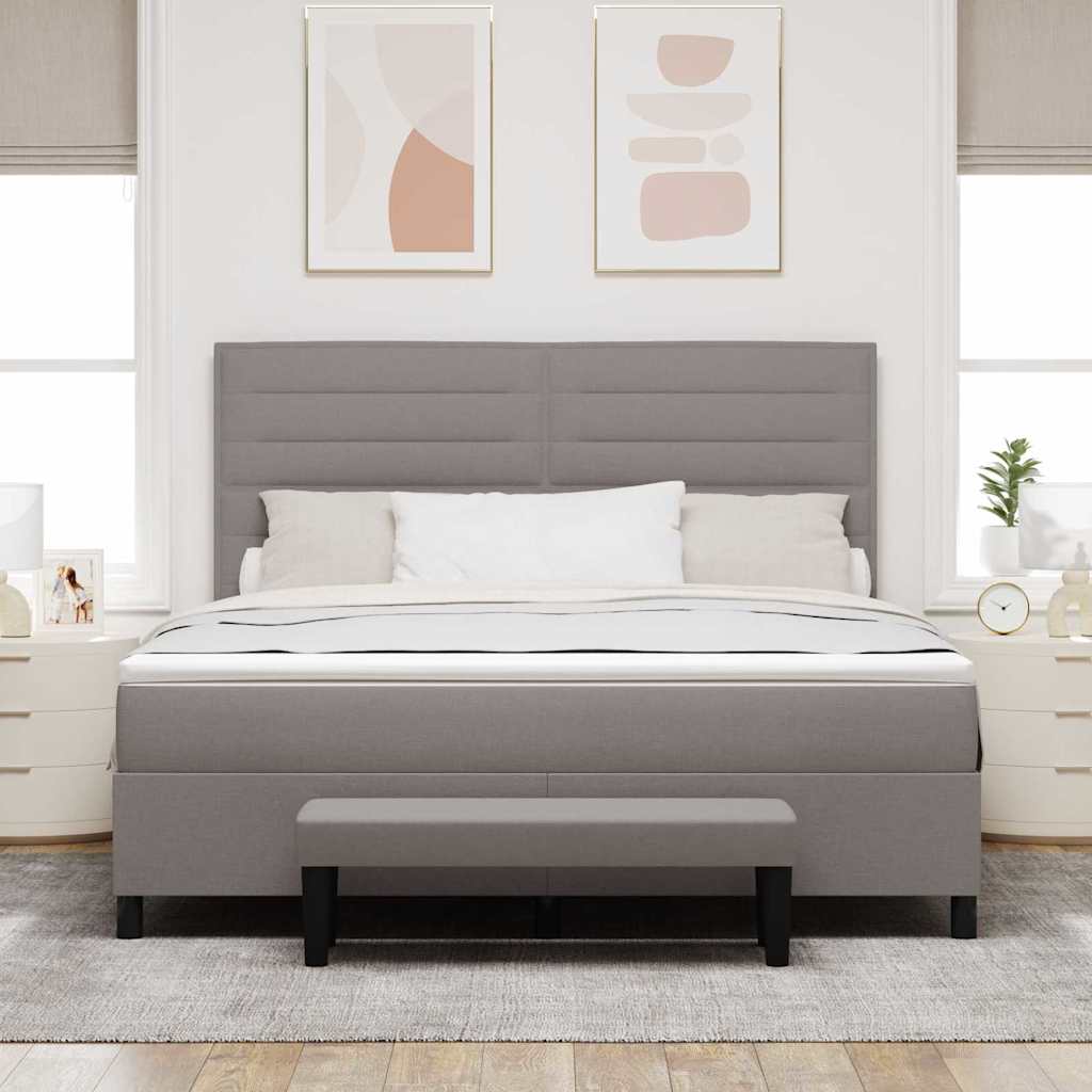 vidaXL Łóżko sprężynowe Z zagłówkiem Ciemnoszary 180 x 200 cm tkanina
