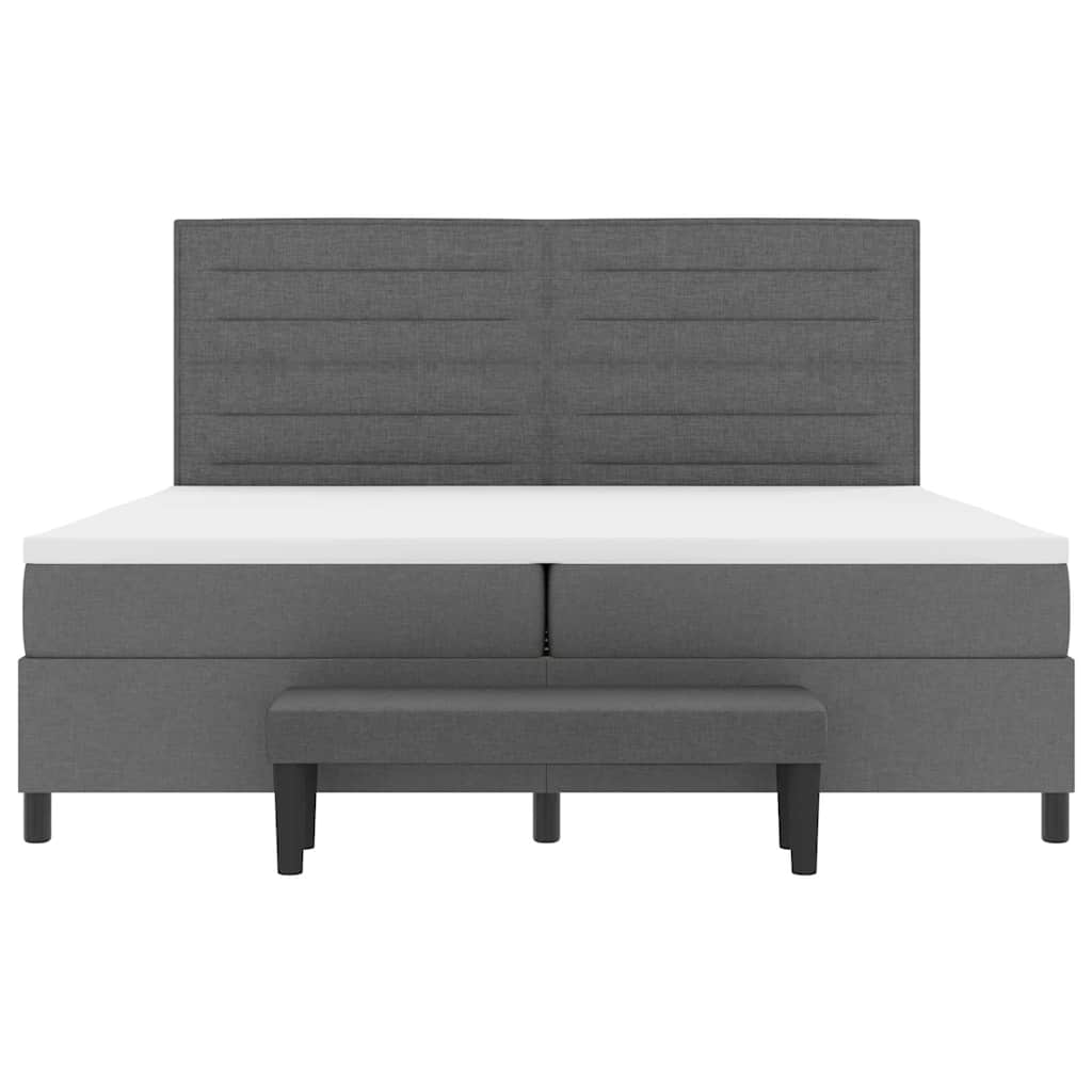 vidaXL Łóżko sprężynowe z materacem Ciemnoszary 200 x 200 cm tkanina