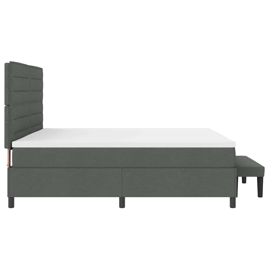 vidaXL Łóżko sprężynowe z materacem Ciemnoszary 200 x 200 cm tkanina