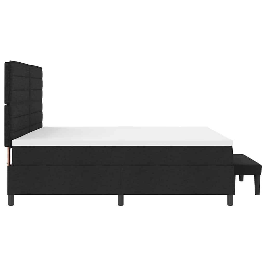 vidaXL Łóżko sprężynowe z materacem Czarny 200 x 200 cm tkanina