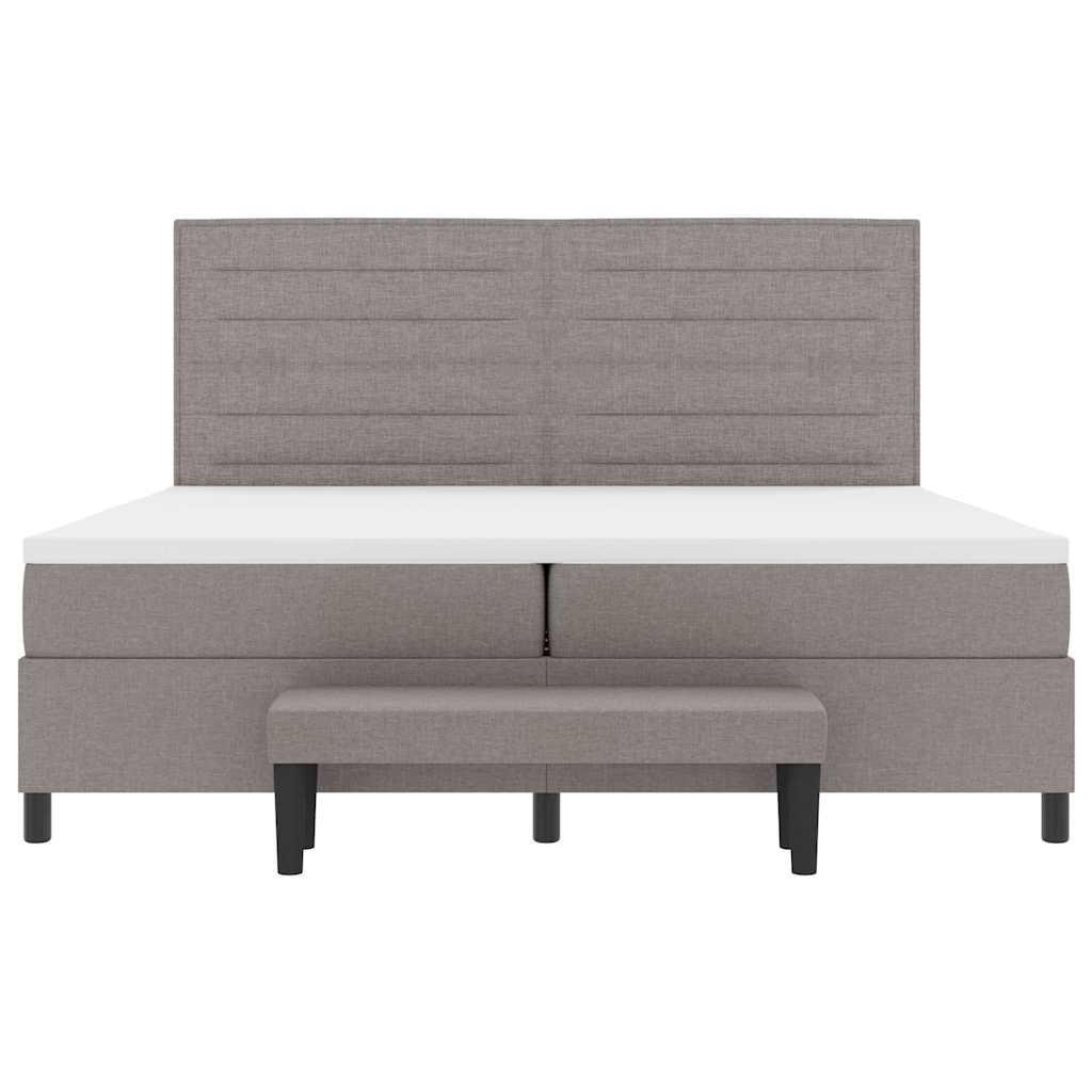 vidaXL Łóżko sprężynowe Z zagłówkiem Ciemnoszary 200 x 200 cm tkanina
