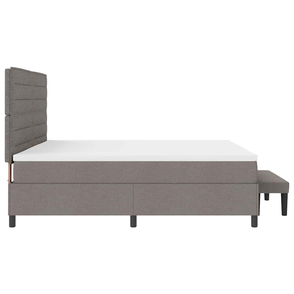 vidaXL Łóżko sprężynowe Z zagłówkiem Ciemnoszary 200 x 200 cm tkanina