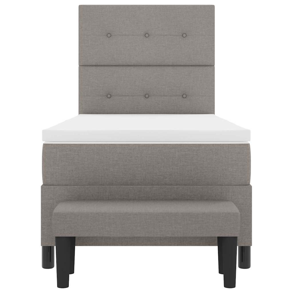 vidaXL Łóżko sprężynowe z poduszką Ciemnoszary 90 x 200 cm tkanina