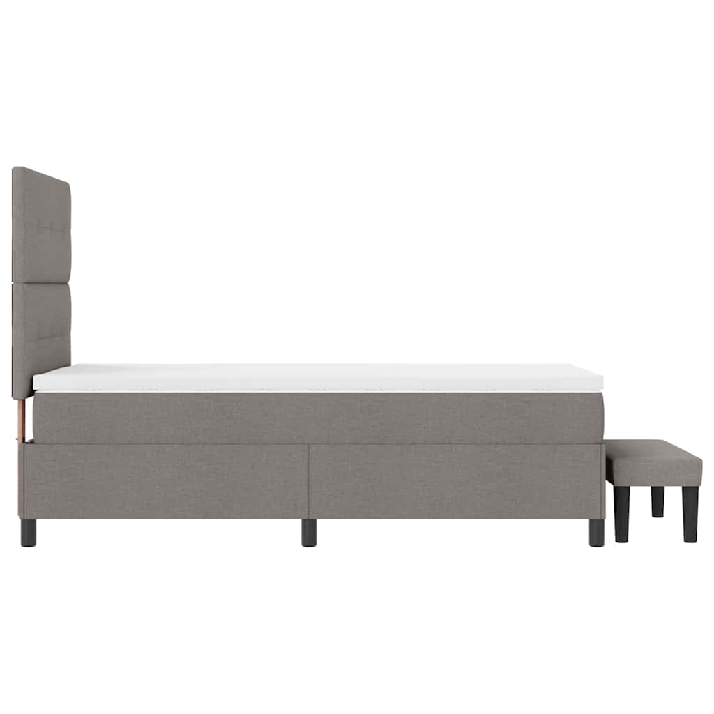 vidaXL Łóżko sprężynowe z poduszką Ciemnoszary 90 x 200 cm tkanina