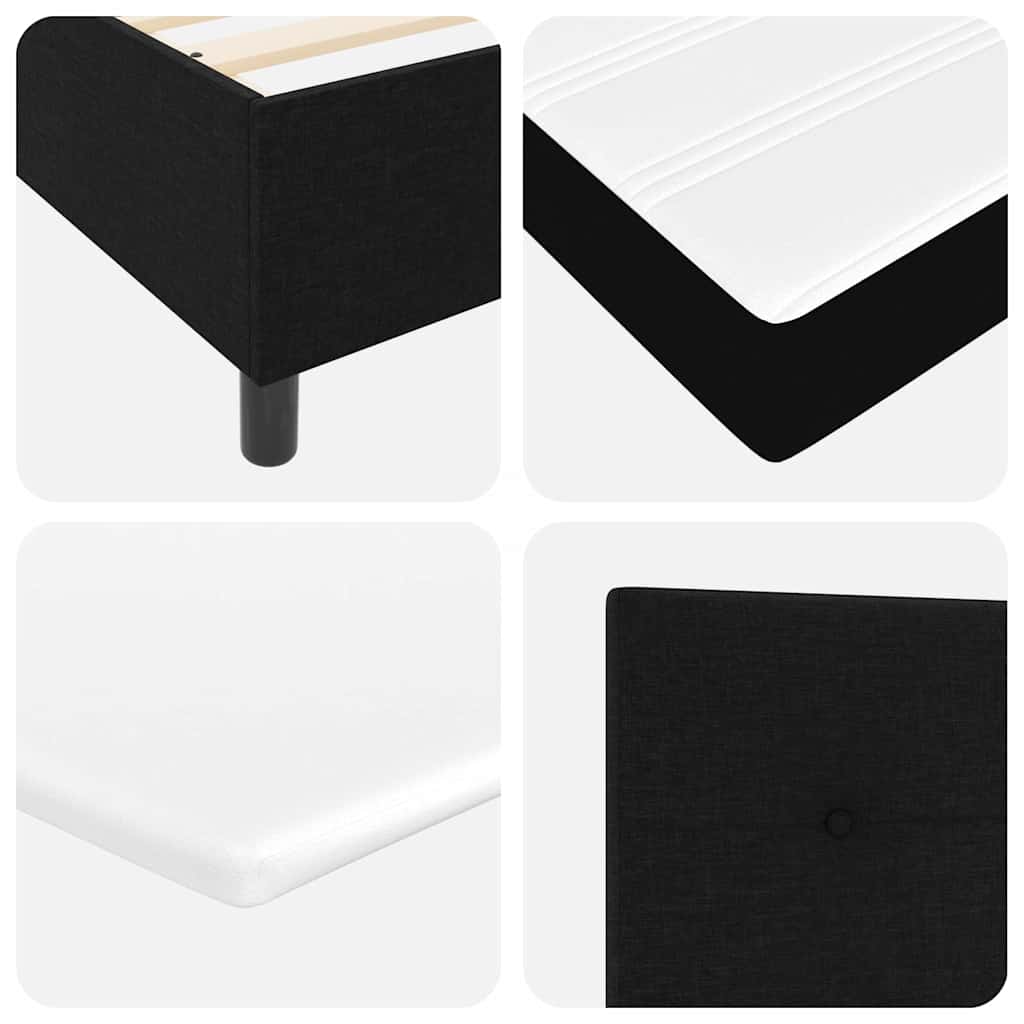 vidaXL Łóżko sprężynowe z poduszką Czarny 120 x 190 cm tkanina