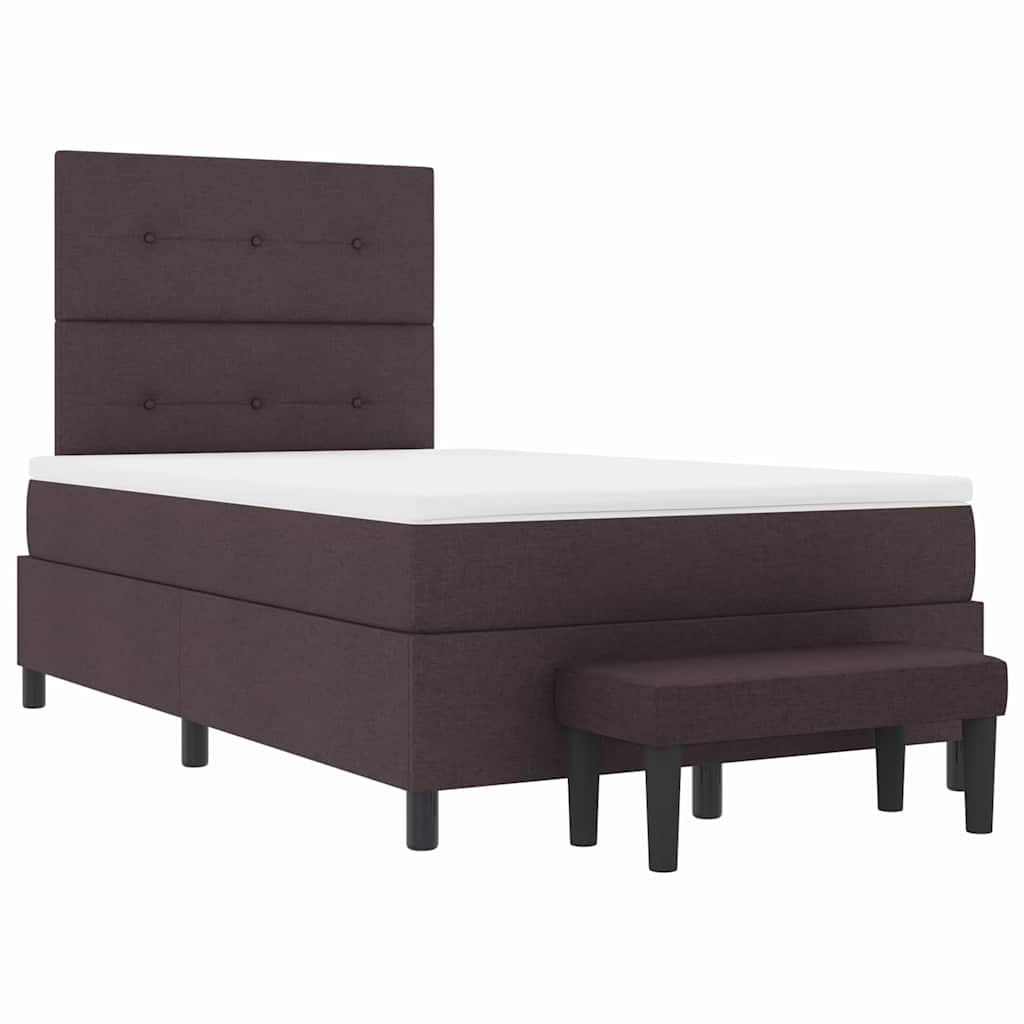 vidaXL Łóżko sprężynowe z poduszką Ciemny brąz 120 x 190 cm tkanina
