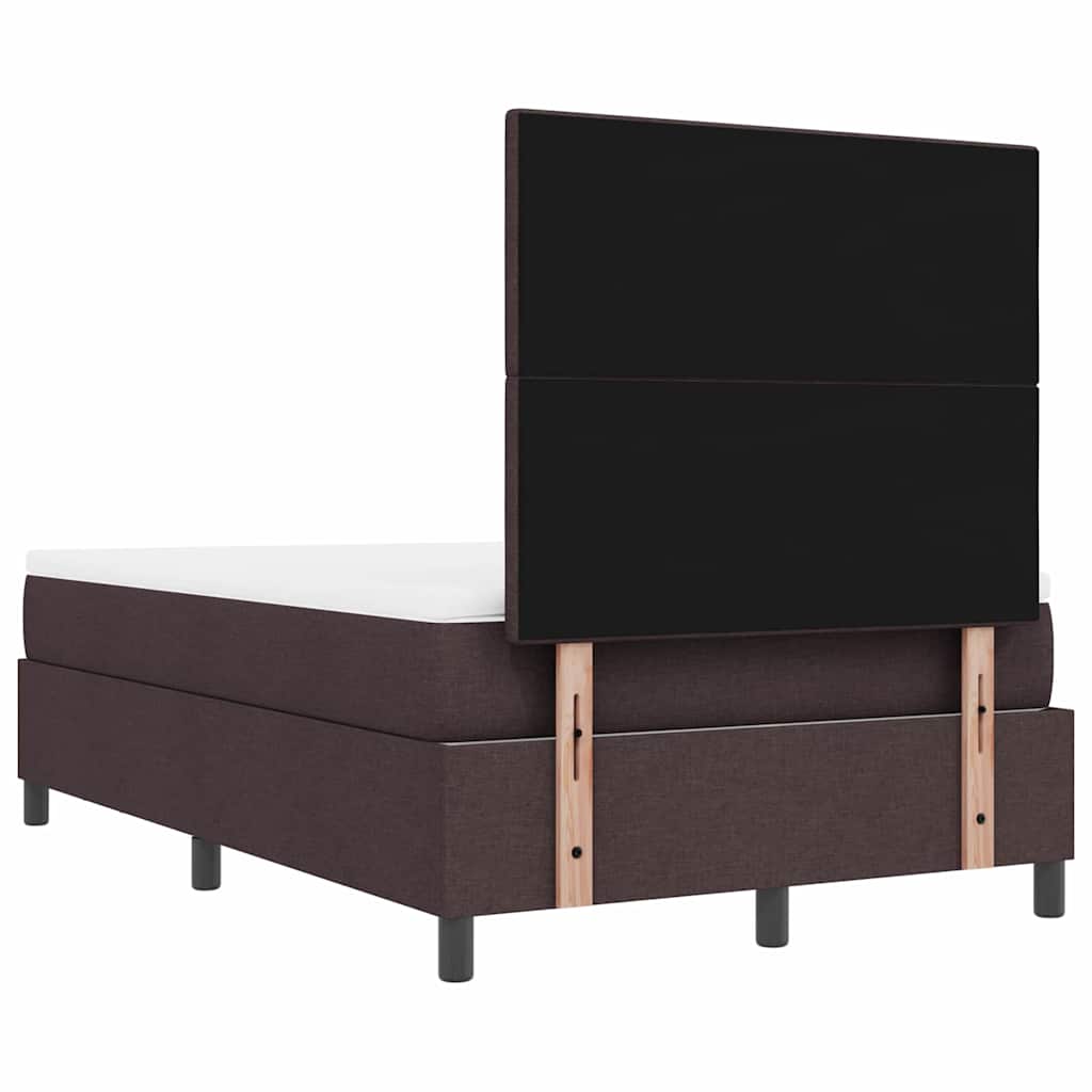 vidaXL Łóżko sprężynowe z poduszką Ciemny brąz 120 x 190 cm tkanina