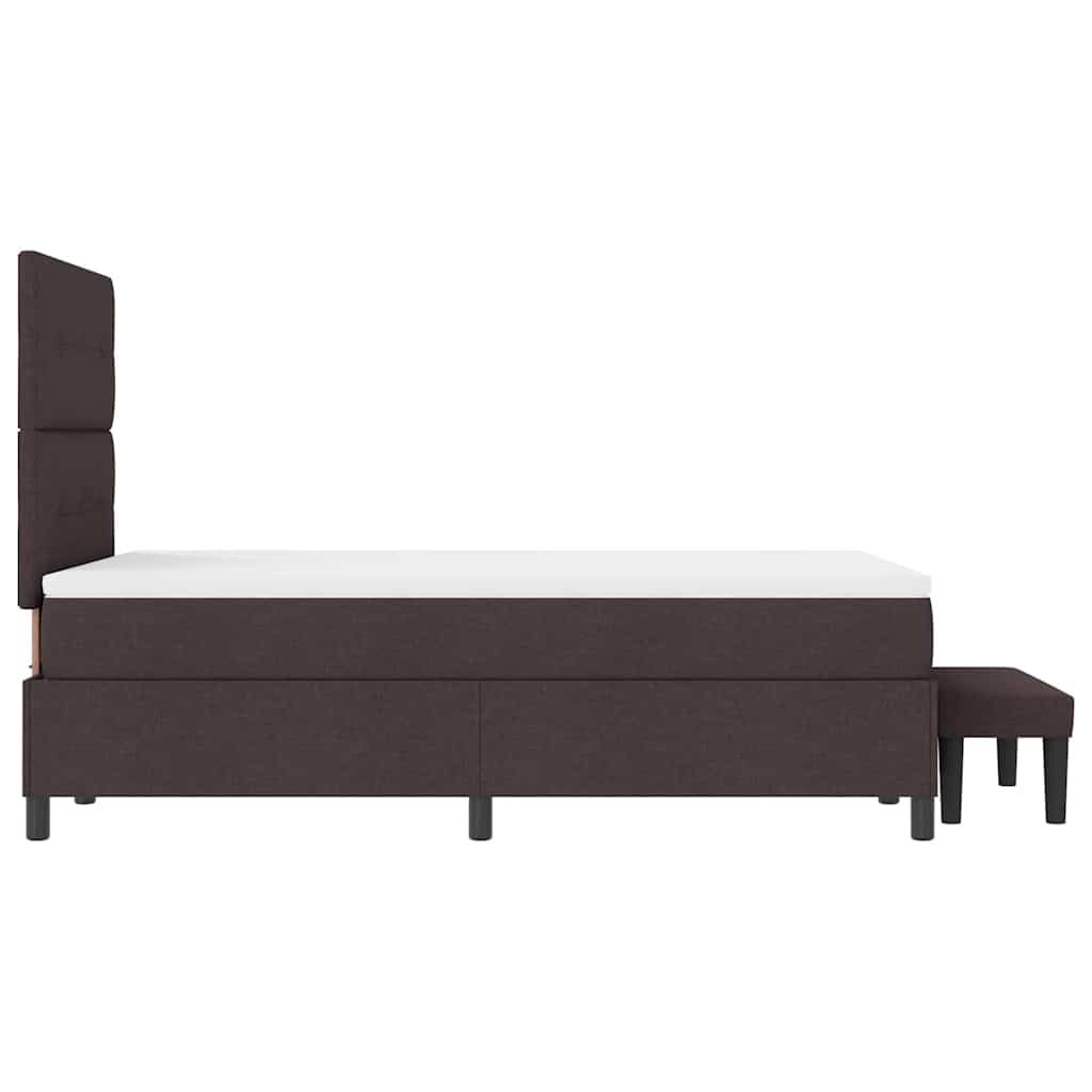 vidaXL Łóżko sprężynowe z poduszką Ciemny brąz 120 x 190 cm tkanina