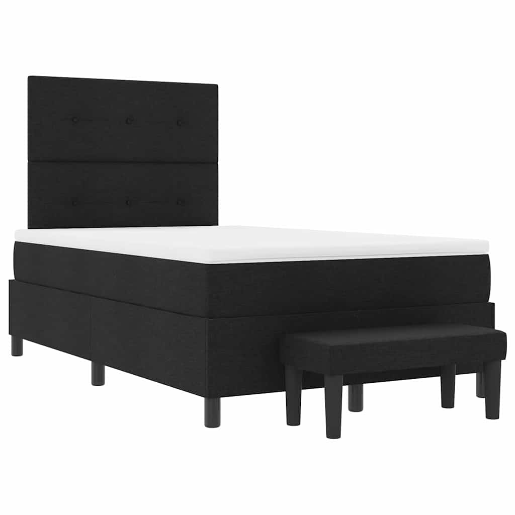 vidaXL Łóżko sprężynowe z poduszką Czarny 120 x 200 cm tkanina