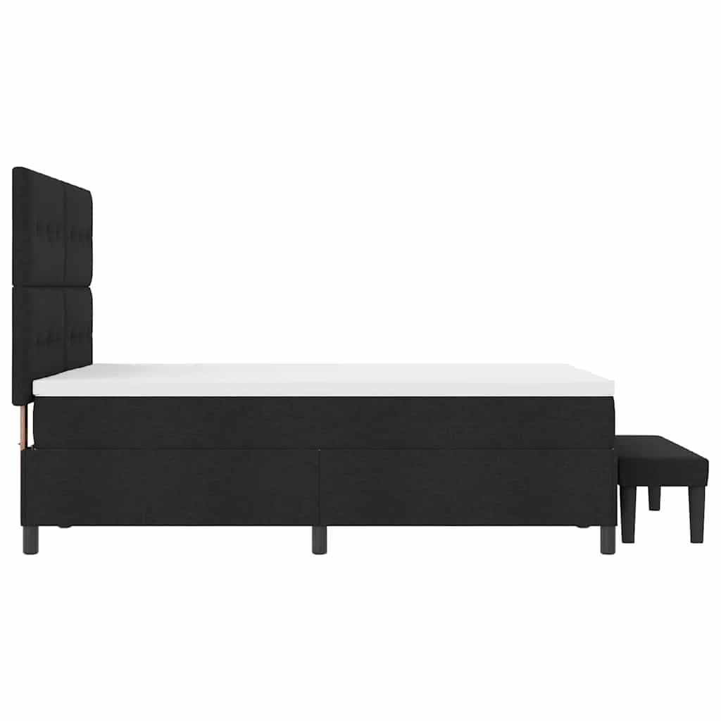vidaXL Łóżko sprężynowe Z zagłówkiem Czarny 140 x 190 cm tkanina