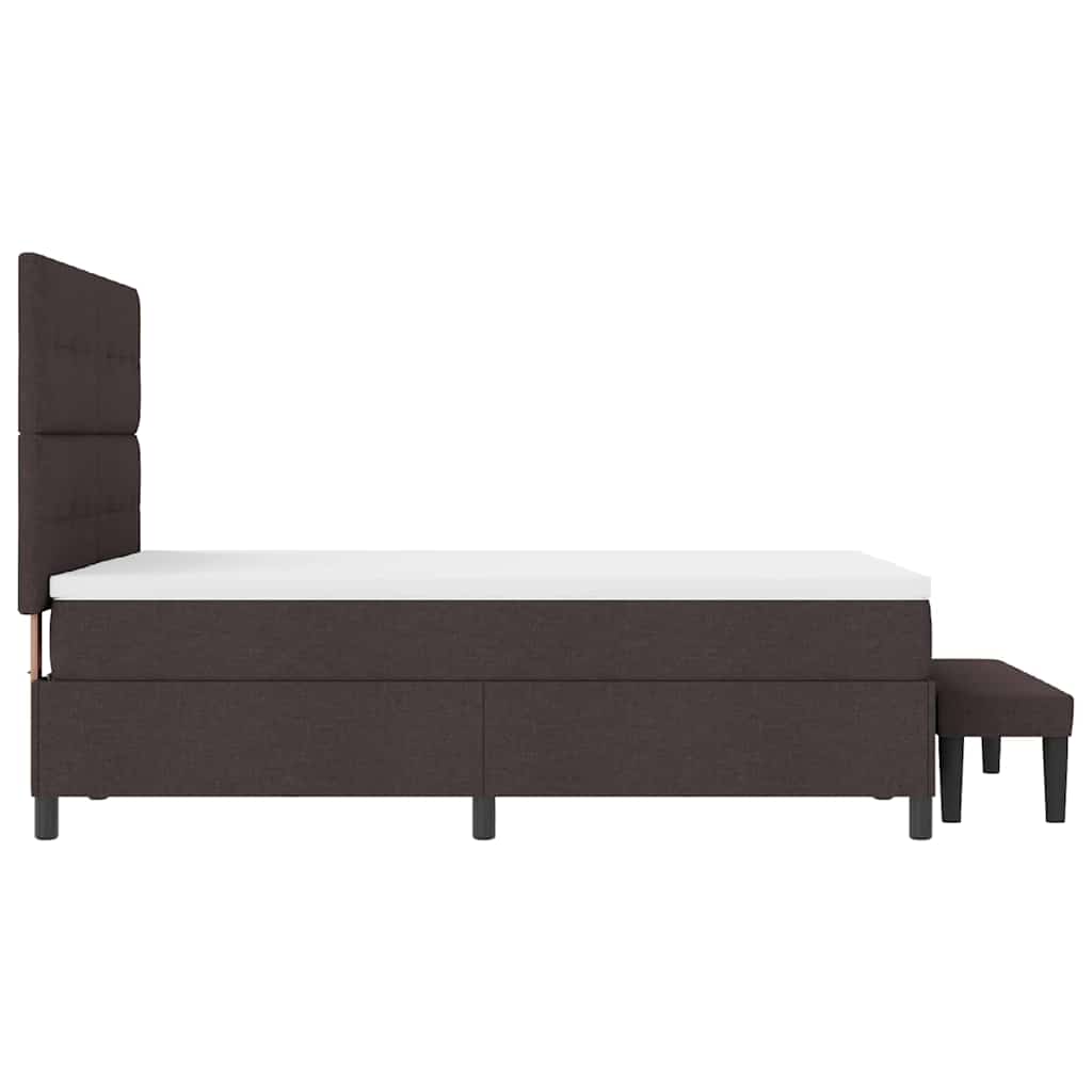 vidaXL Łóżko sprężynowe Z zagłówkiem Ciemny brąz 140 x 190 cm tkanina