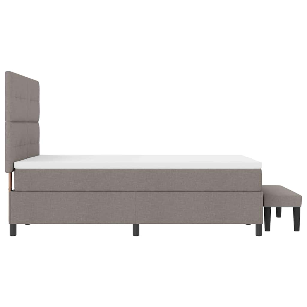 vidaXL Łóżko sprężynowe Z zagłówkiem Ciemnoszary 140 x 190 cm tkanina