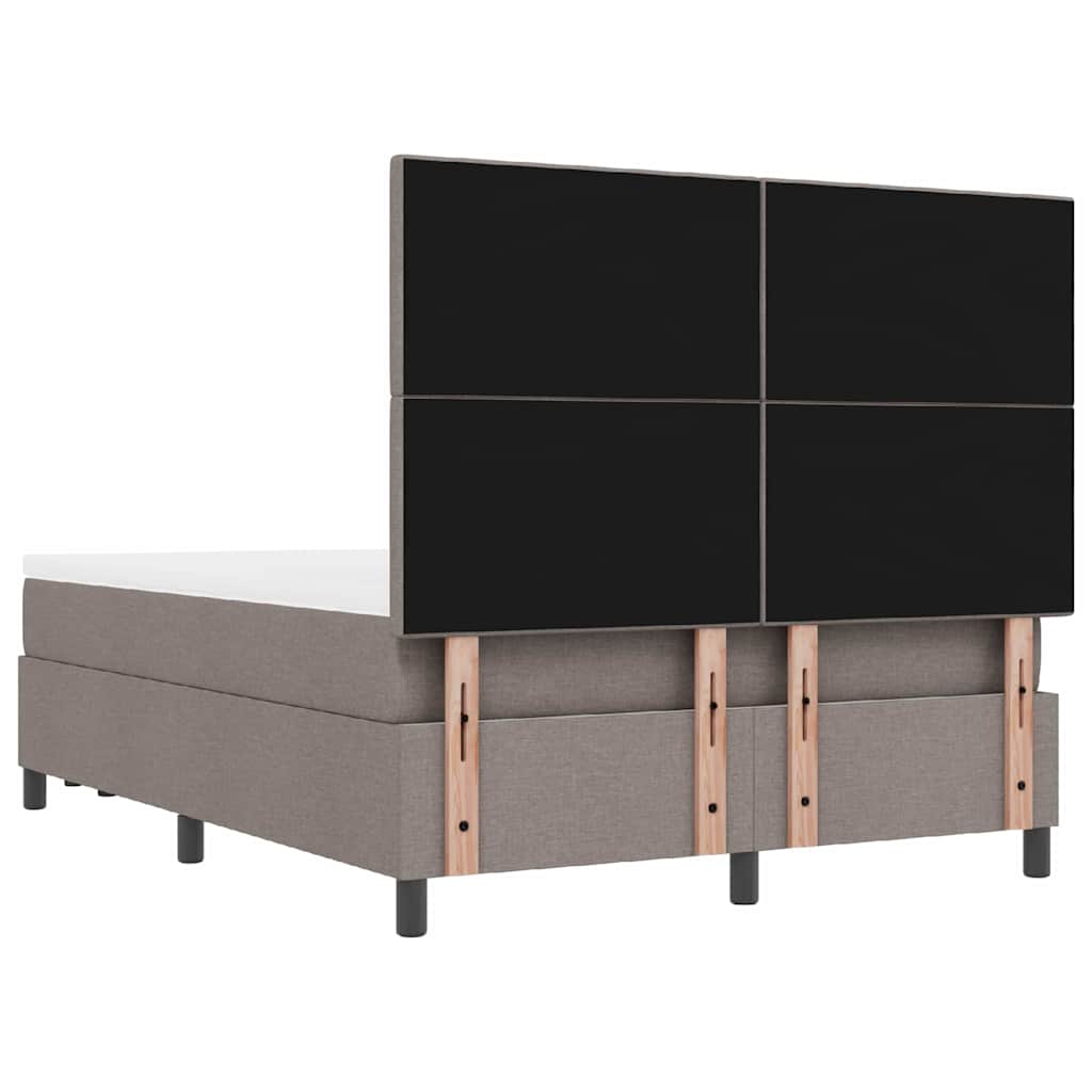 vidaXL Łóżko sprężynowe Z zagłówkiem Ciemnoszary 140 x 200 cm tkanina