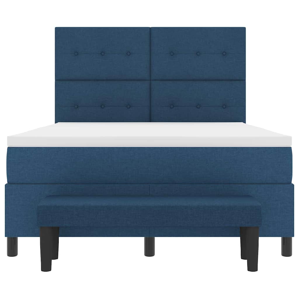 vidaXL Łóżko sprężynowe z materacem Niebieski 140 x 200 cm tkanina