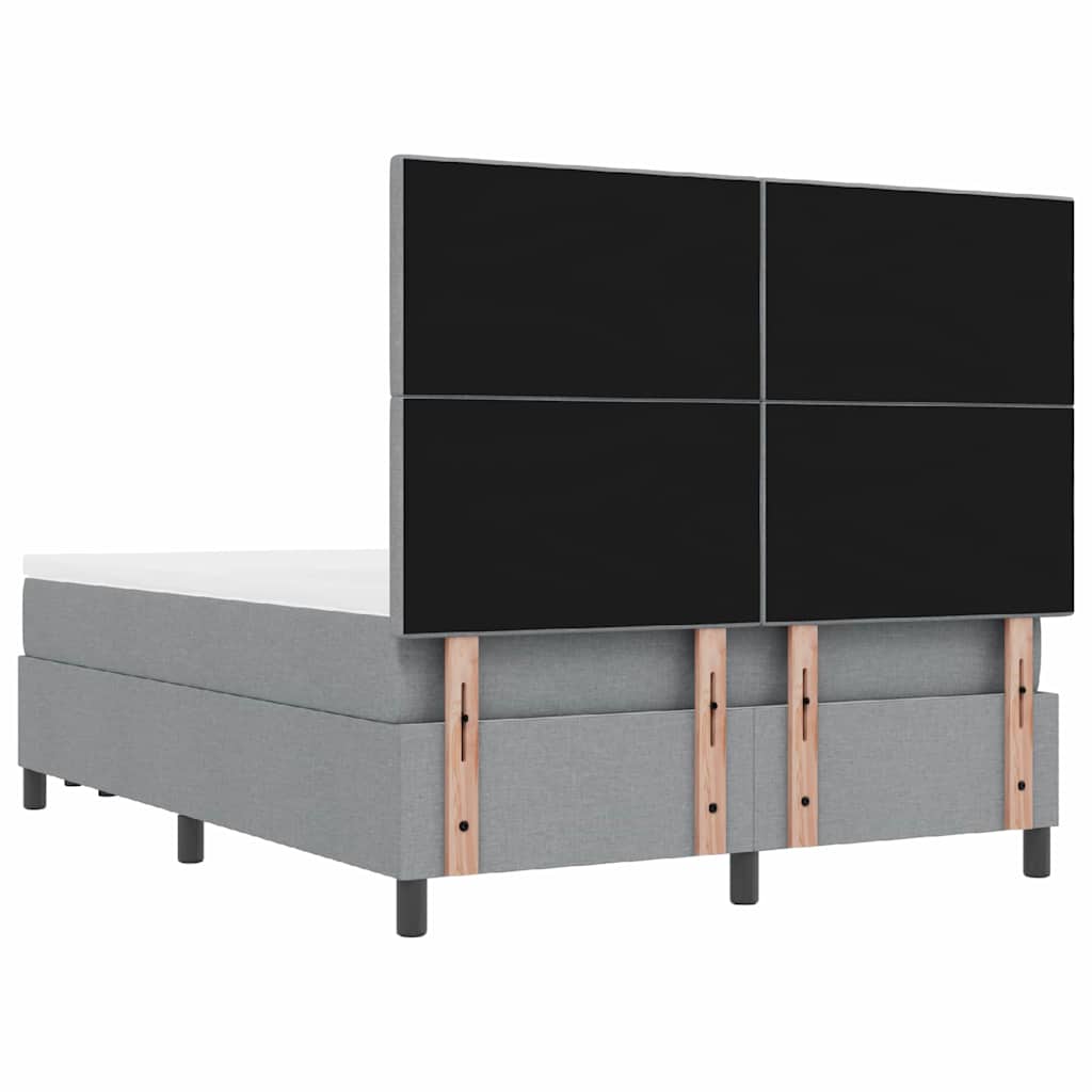 vidaXL Łóżko sprężynowe z materacem Jasnoszary 160 x 200 cm tkanina