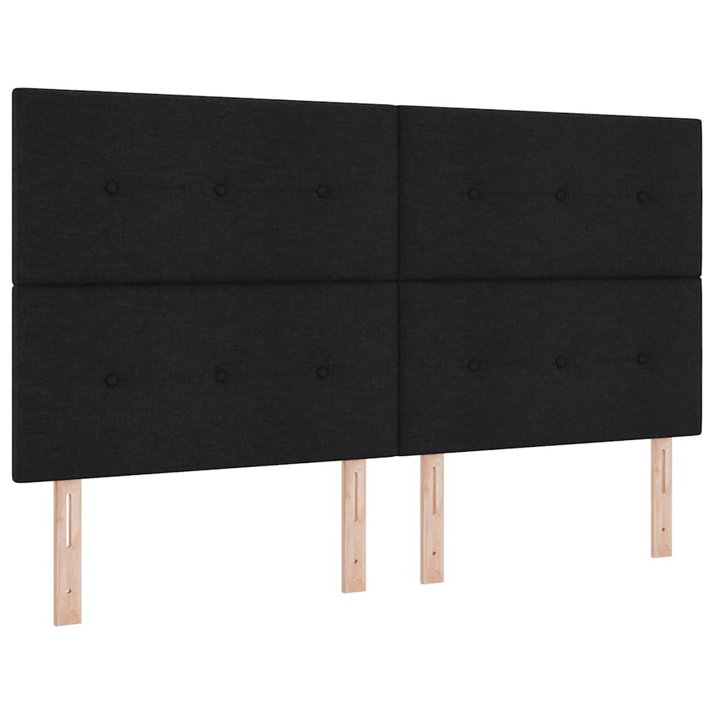 vidaXL Łóżko sprężynowe Z zagłówkiem Czarny 180 x 200 cm tkanina