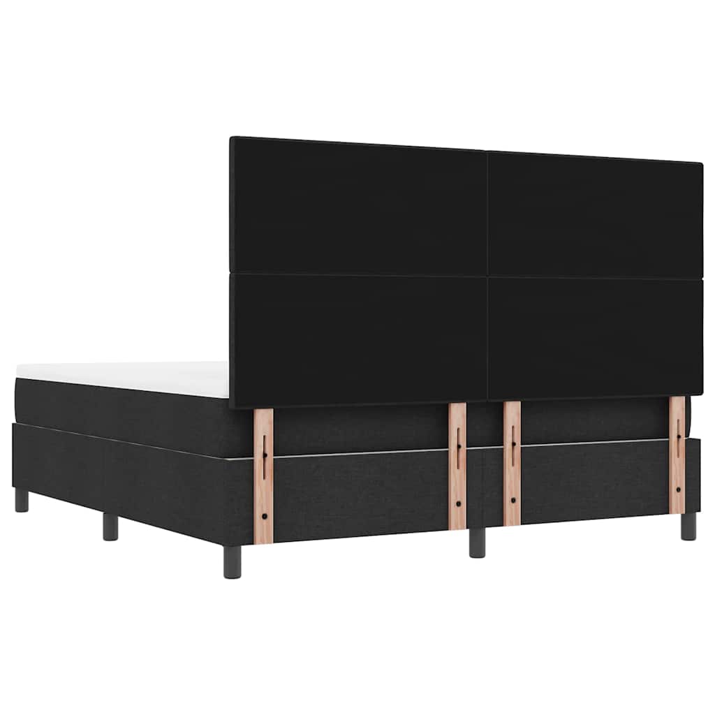 vidaXL Łóżko sprężynowe Z zagłówkiem Czarny 180 x 200 cm tkanina