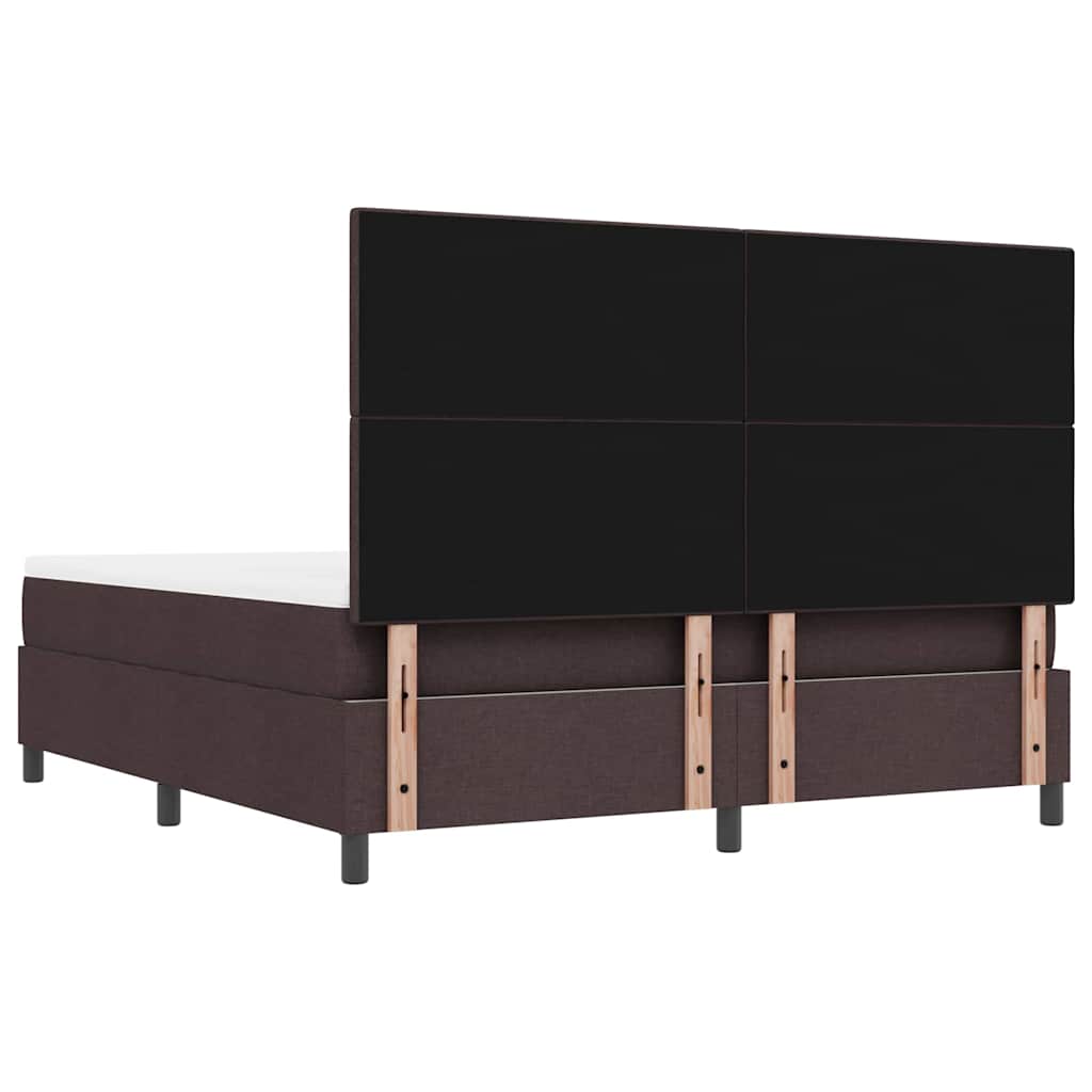 vidaXL Łóżko sprężynowe Z zagłówkiem Ciemny brąz 180 x 200 cm tkanina