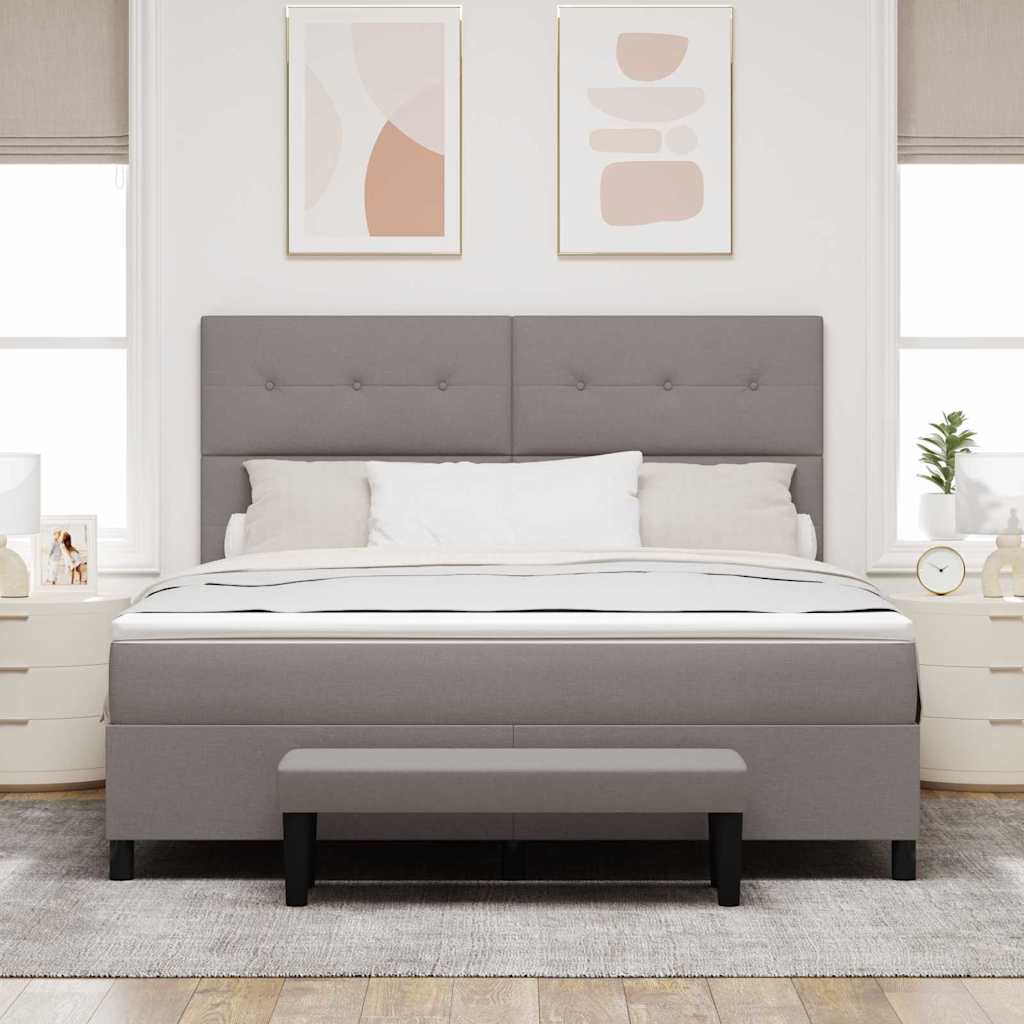 vidaXL Łóżko sprężynowe Z zagłówkiem Ciemnoszary 180 x 200 cm tkanina