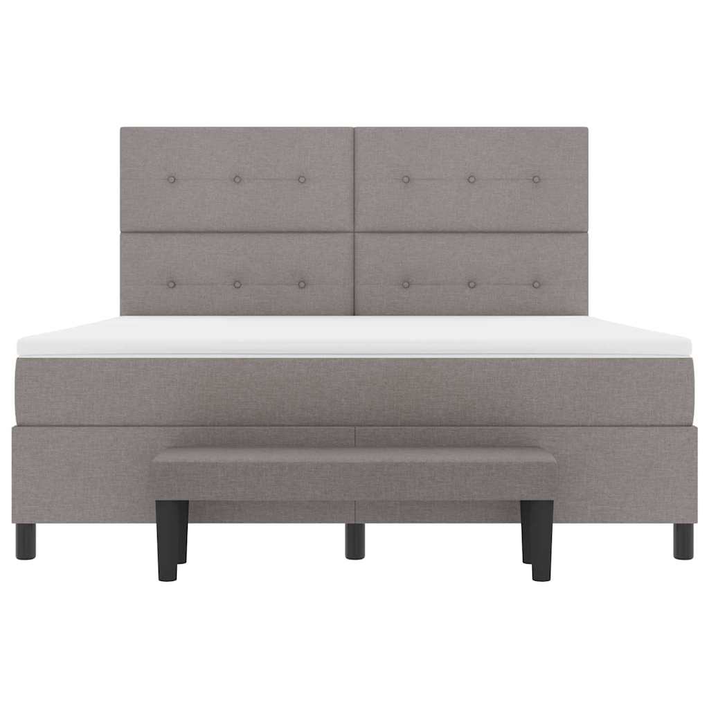 vidaXL Łóżko sprężynowe Z zagłówkiem Ciemnoszary 180 x 200 cm tkanina