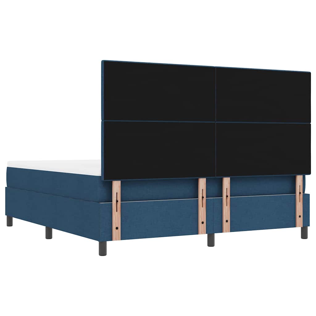 vidaXL Łóżko sprężynowe Z zagłówkiem Niebieski 180 x 200 cm tkanina