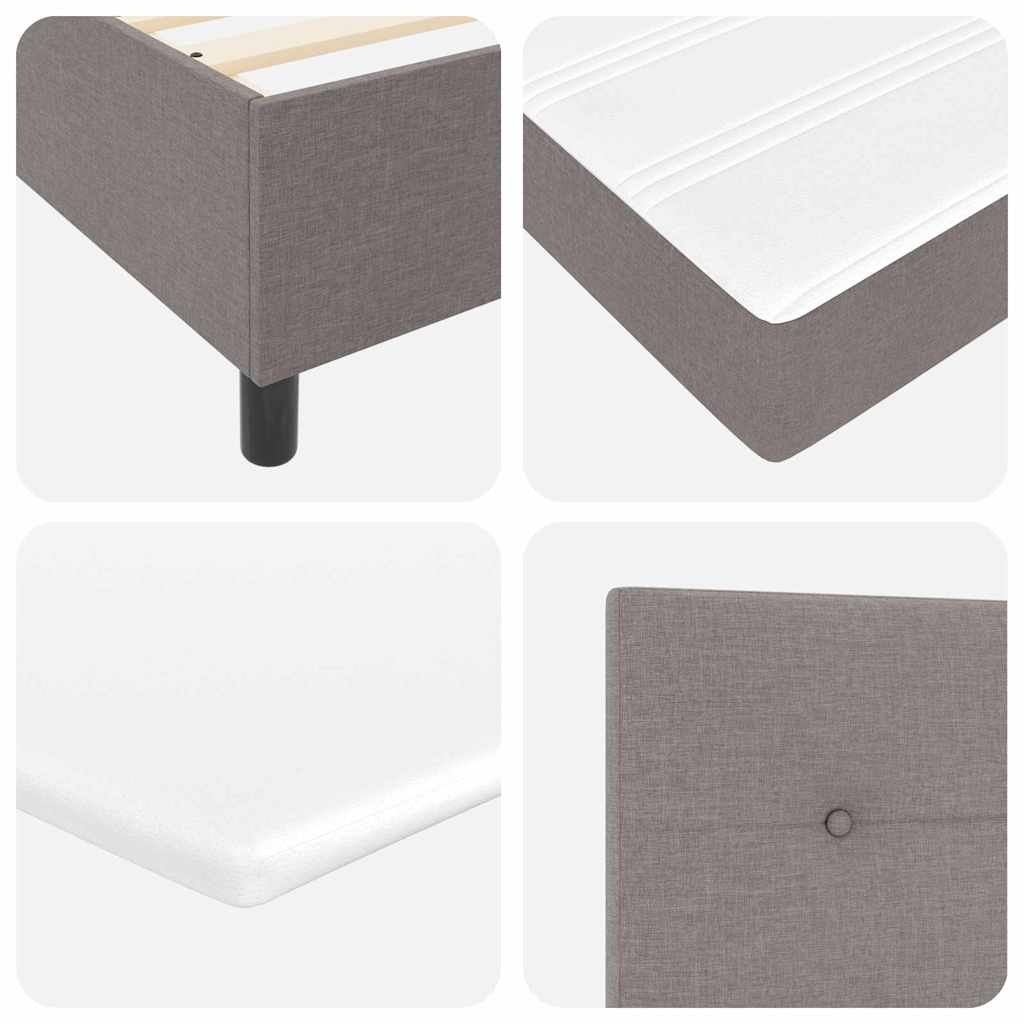 vidaXL Łóżko sprężynowe Z zagłówkiem Ciemnoszary 200 x 200 cm tkanina