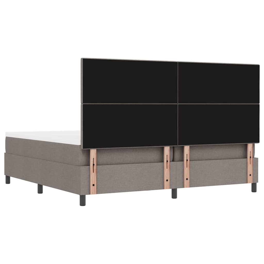 vidaXL Łóżko sprężynowe Z zagłówkiem Ciemnoszary 200 x 200 cm tkanina