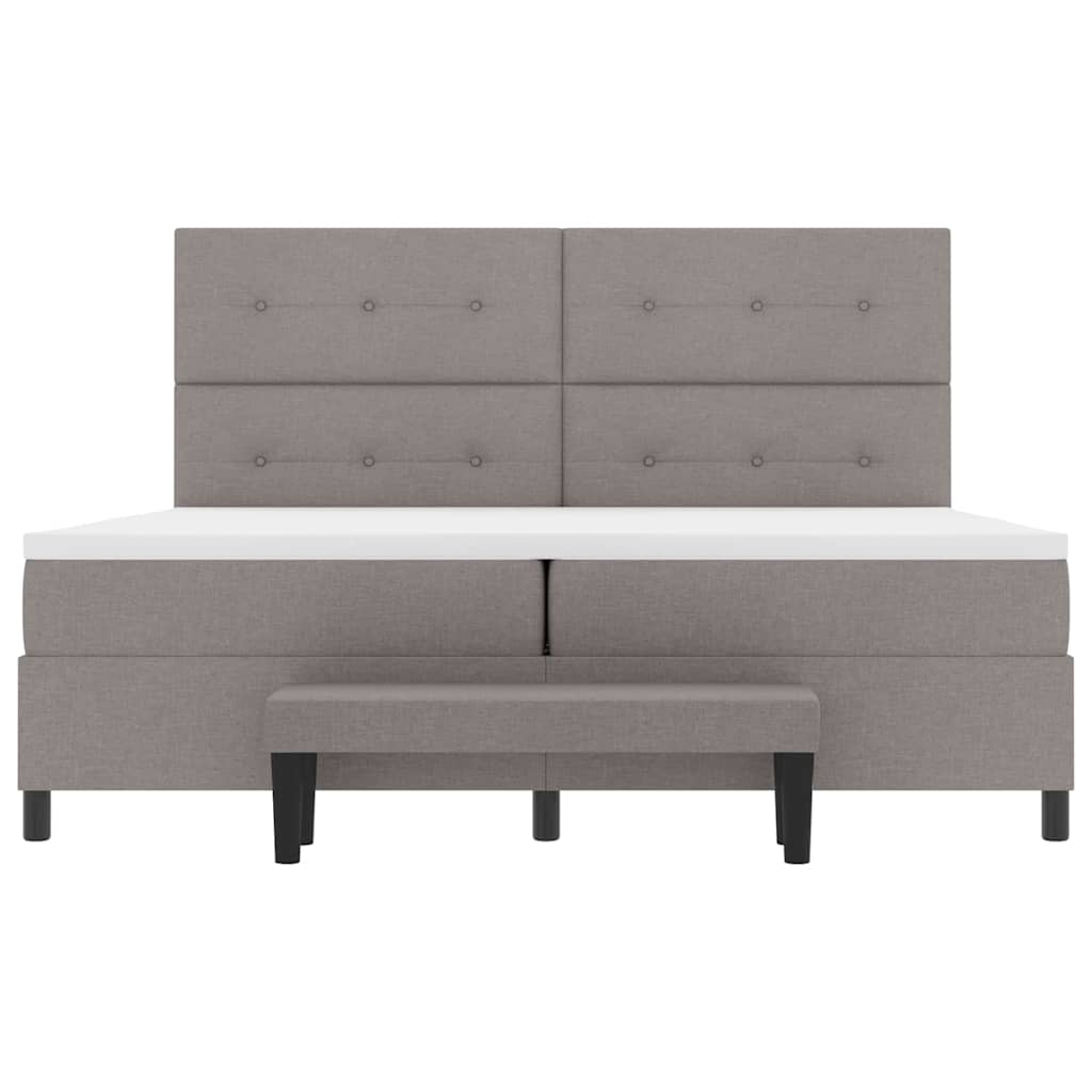 vidaXL Łóżko sprężynowe Z zagłówkiem Ciemnoszary 200 x 200 cm tkanina