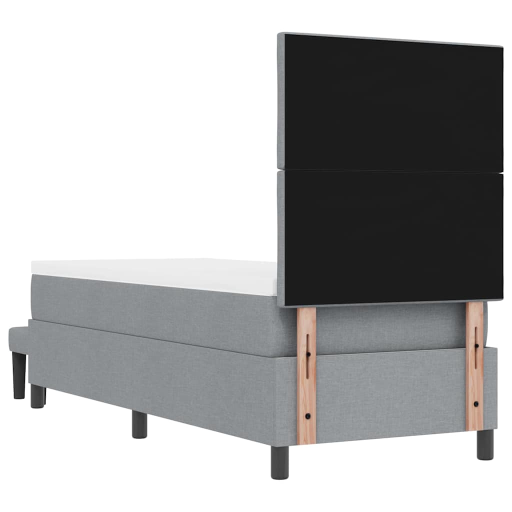 vidaXL Łóżko sprężynowe Z zagłówkiem Jasnoszary 80 x 200 cm tkanina