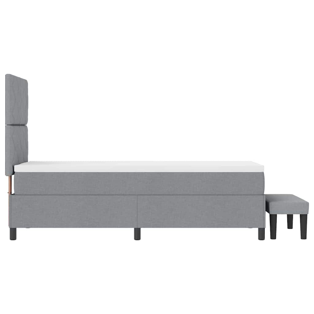 vidaXL Łóżko sprężynowe Z zagłówkiem Jasnoszary 80 x 200 cm tkanina