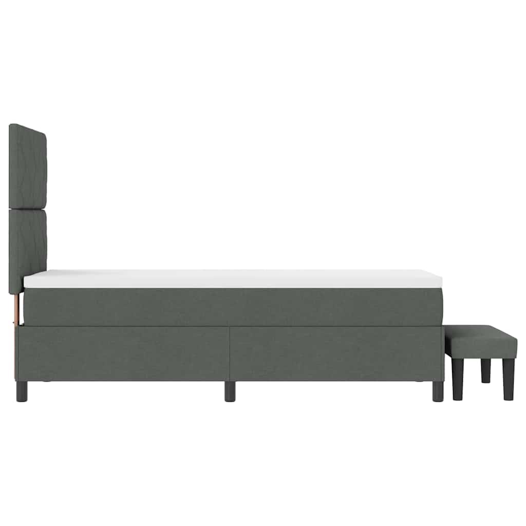 vidaXL Łóżko sprężynowe Z zagłówkiem Ciemnoszary 80 x 200 cm tkanina