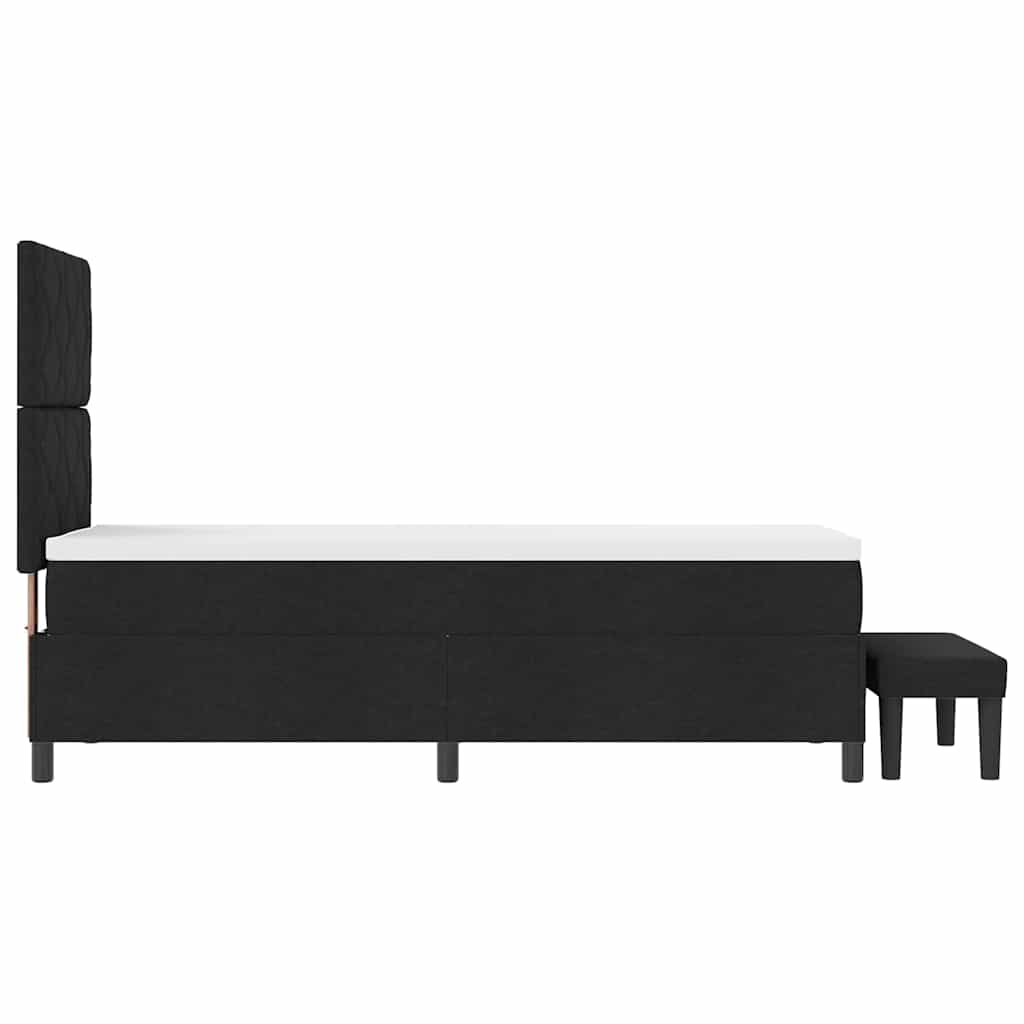 vidaXL Łóżko sprężynowe Z zagłówkiem Czarny 80 x 200 cm tkanina