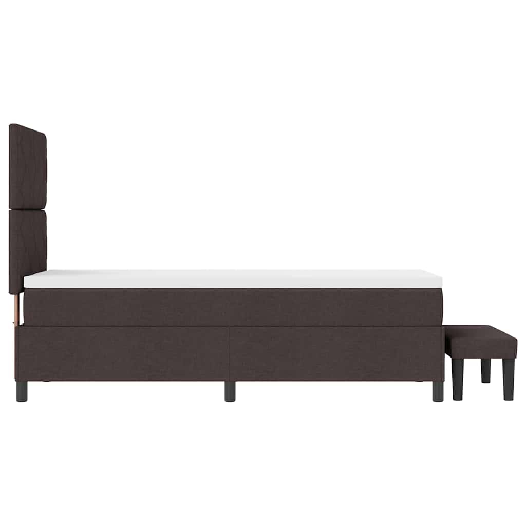 vidaXL Łóżko sprężynowe Z zagłówkiem Ciemny brąz 80 x 200 cm tkanina