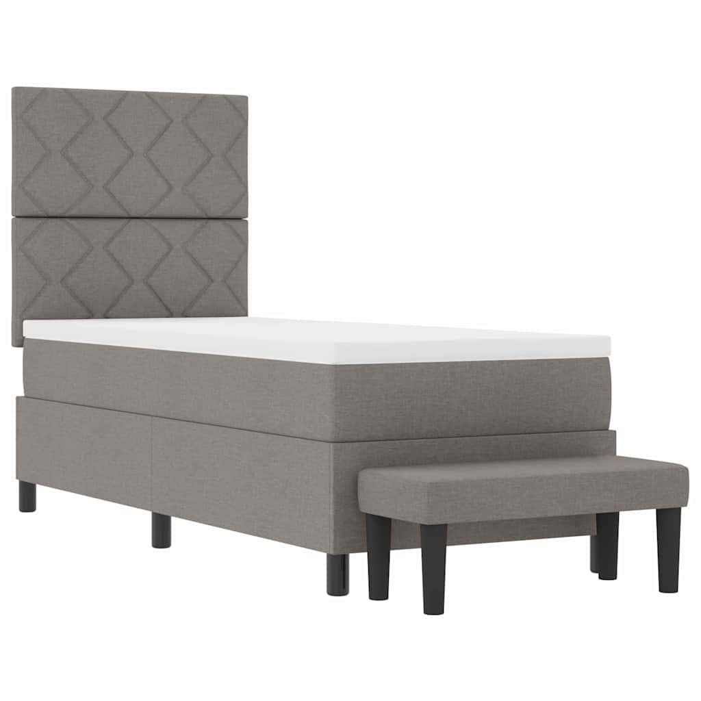 vidaXL Łóżko sprężynowe Z zagłówkiem Ciemnoszary 80 x 200 cm tkanina