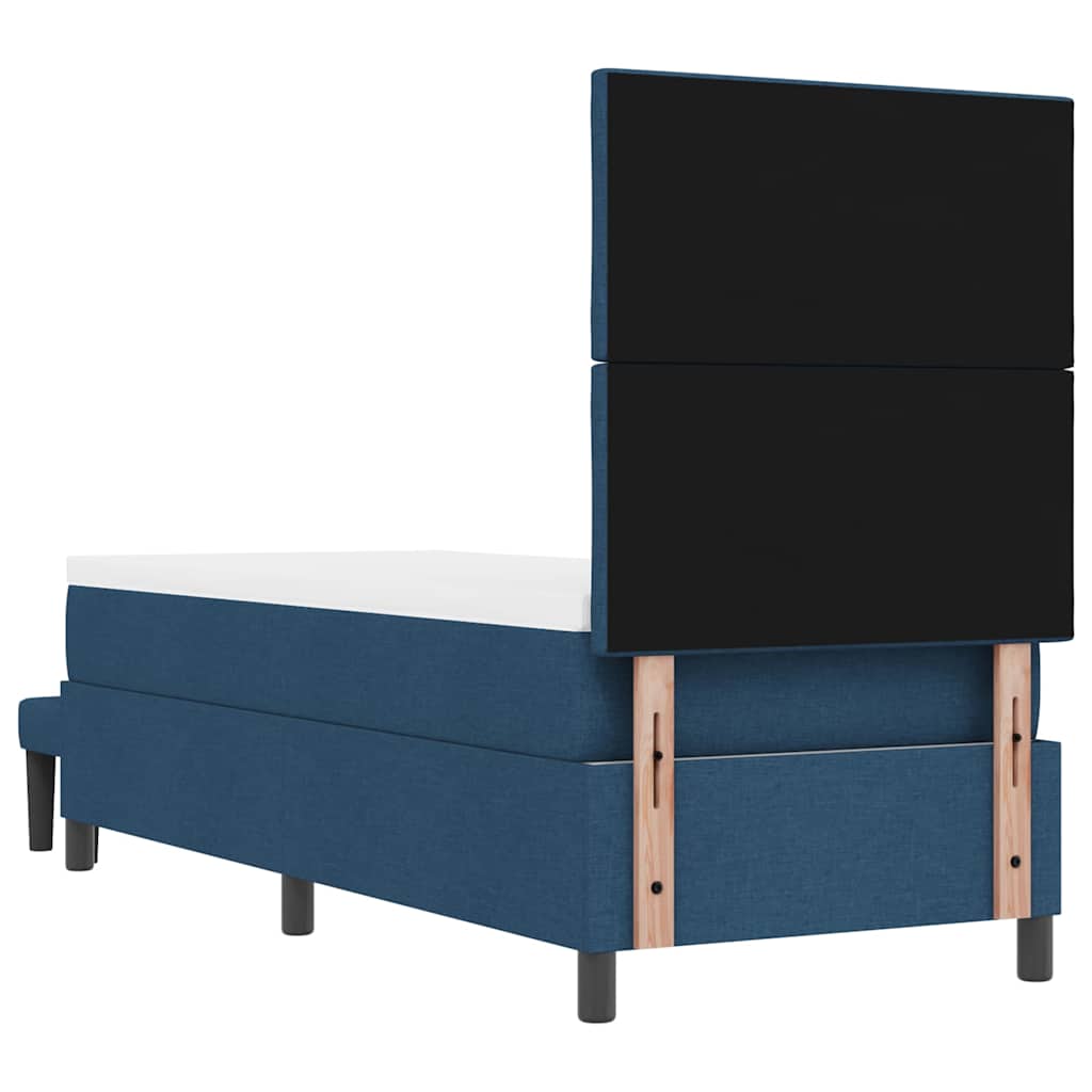 vidaXL Łóżko sprężynowe Z zagłówkiem Niebieski 80 x 200 cm tkanina