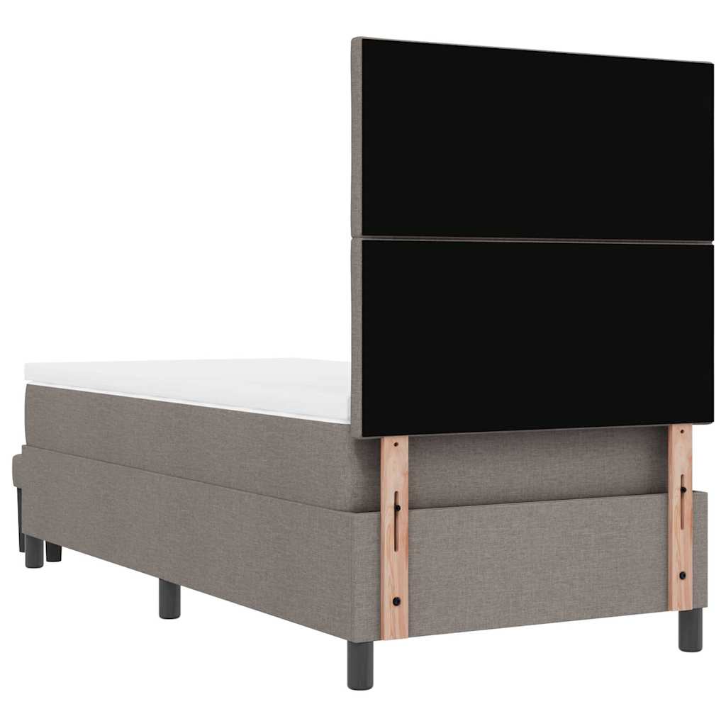 vidaXL Łóżko sprężynowe Z zagłówkiem Ciemnoszary 90 x 200 cm tkanina
