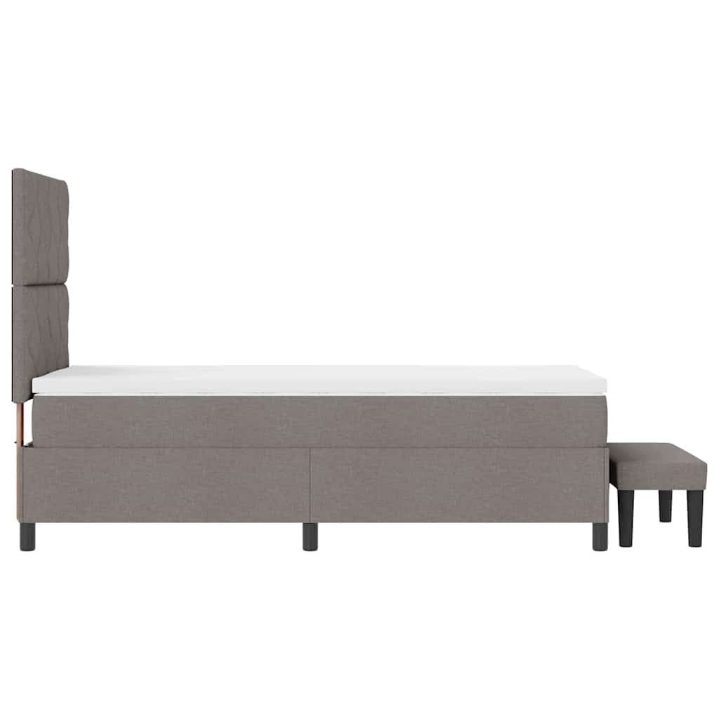 vidaXL Łóżko sprężynowe Z zagłówkiem Ciemnoszary 90 x 200 cm tkanina